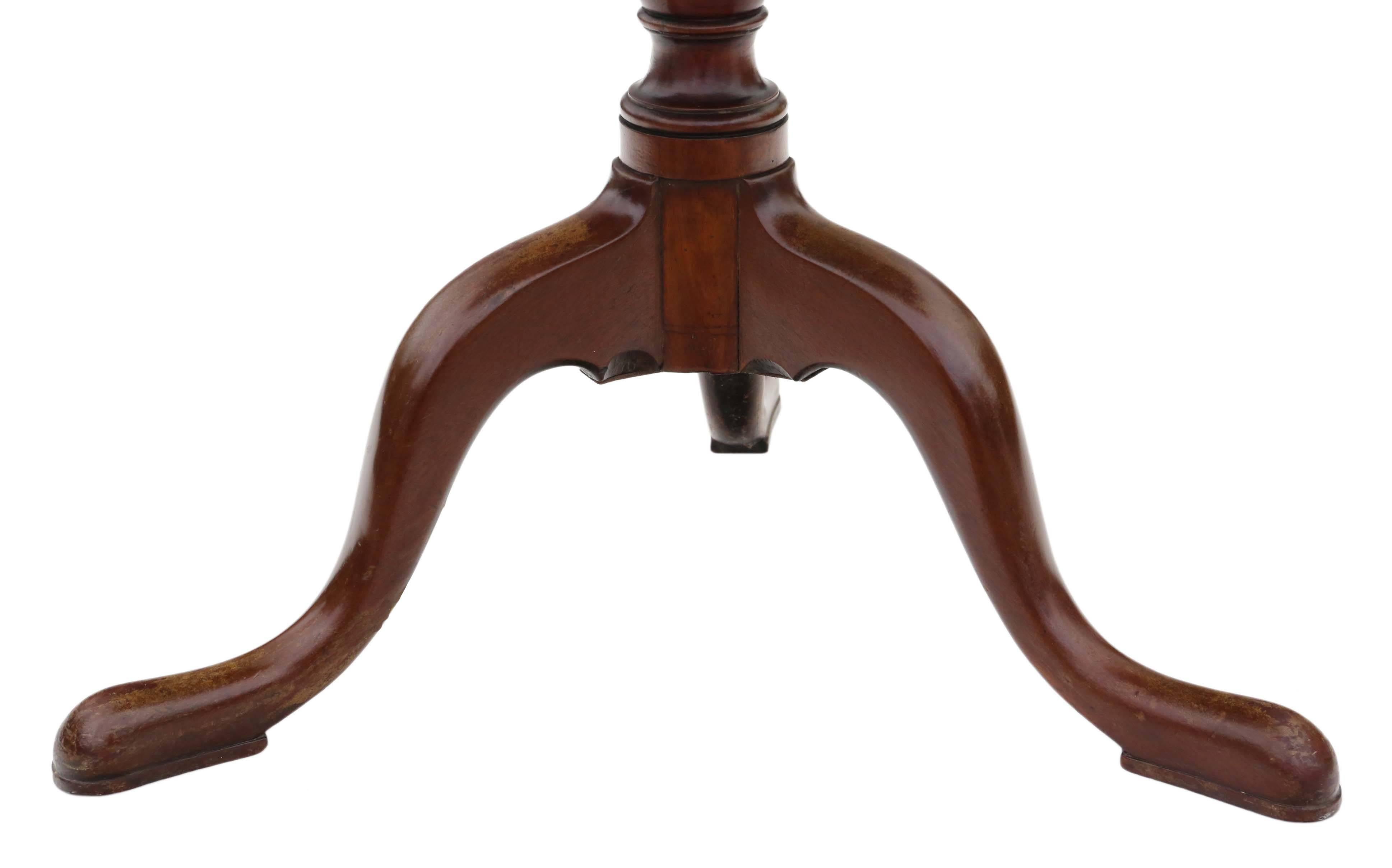 Antique Georgian circa 1820 Mahogany Tilt-Top Supper Table Side Wine For Sale 1