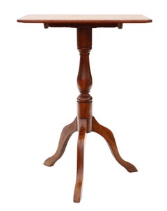 Antique Victorian Mahogany and Beech Tilt-Top Supper Table Side Wine, circa 1850