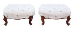 Antique Quality Pair of Victorian Walnut Foot Stools