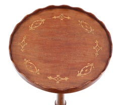 Antique 19th Century Victorian Inlaid Mahogany Wine Table Side Occasional