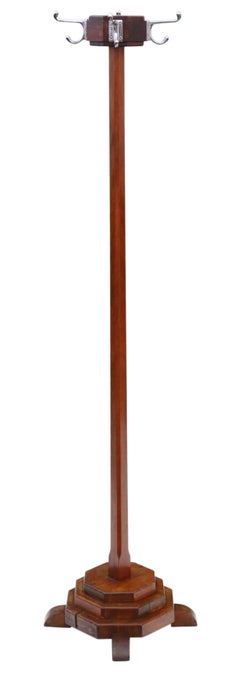 Antique Octagonal Art Deco Mahogany Hall, Coat or Hat Stand, circa 1920