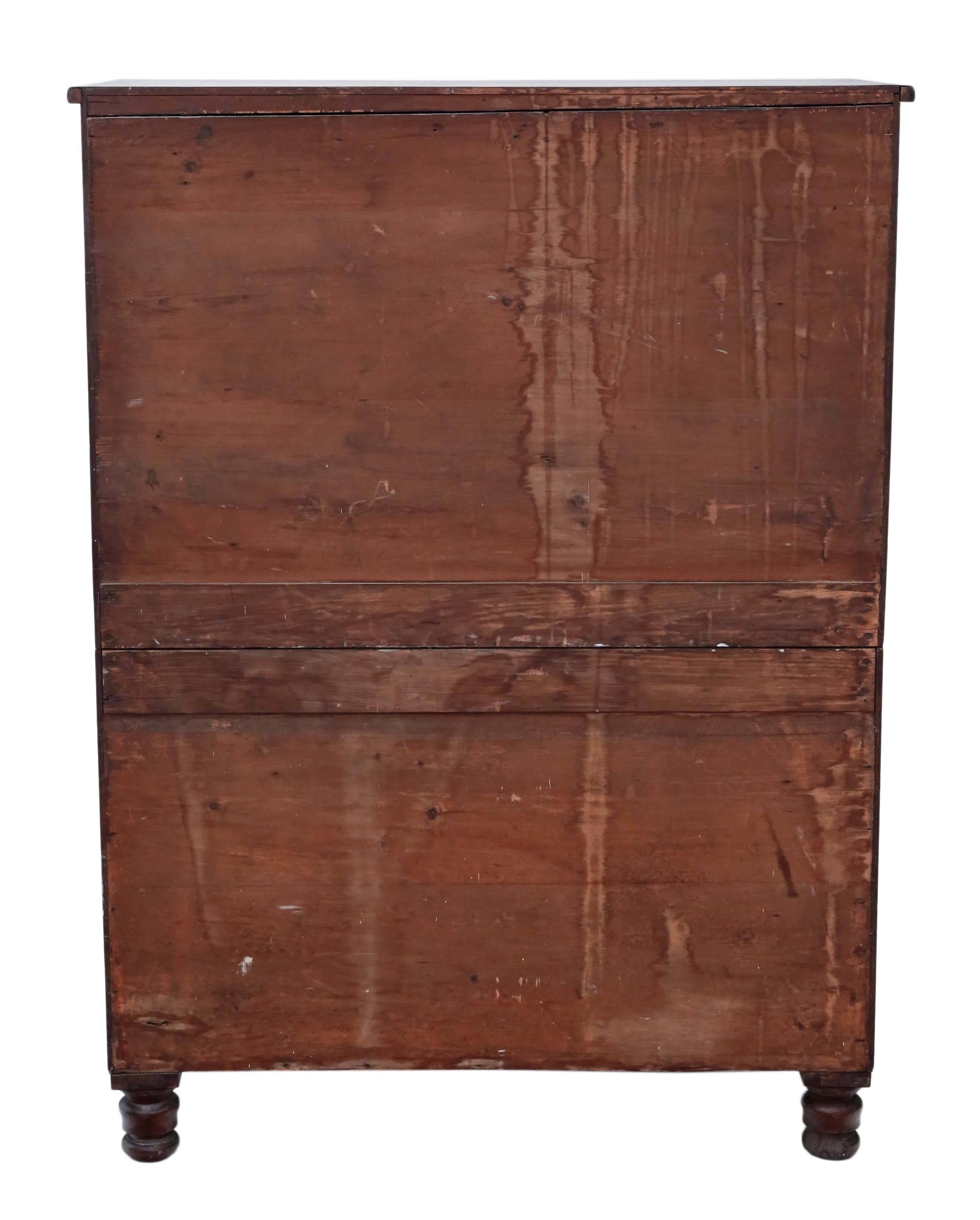 Antique Large Quality Regency William IV Mahogany Tallboy Chest of Drawers For Sale 4
