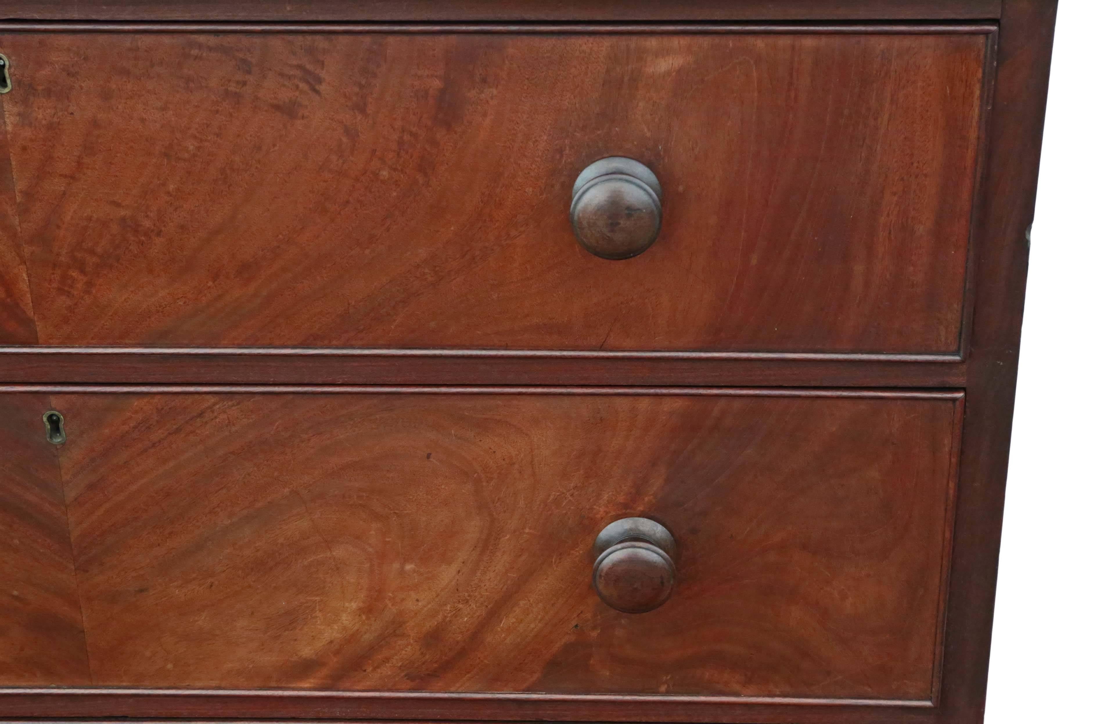 Antique Large Quality Regency William IV Mahogany Tallboy Chest of Drawers In Good Condition For Sale In Wisbech, Walton Wisbech