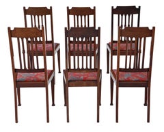 Set of Six Mahogany Dining Chairs Art Nouveau, circa 1915