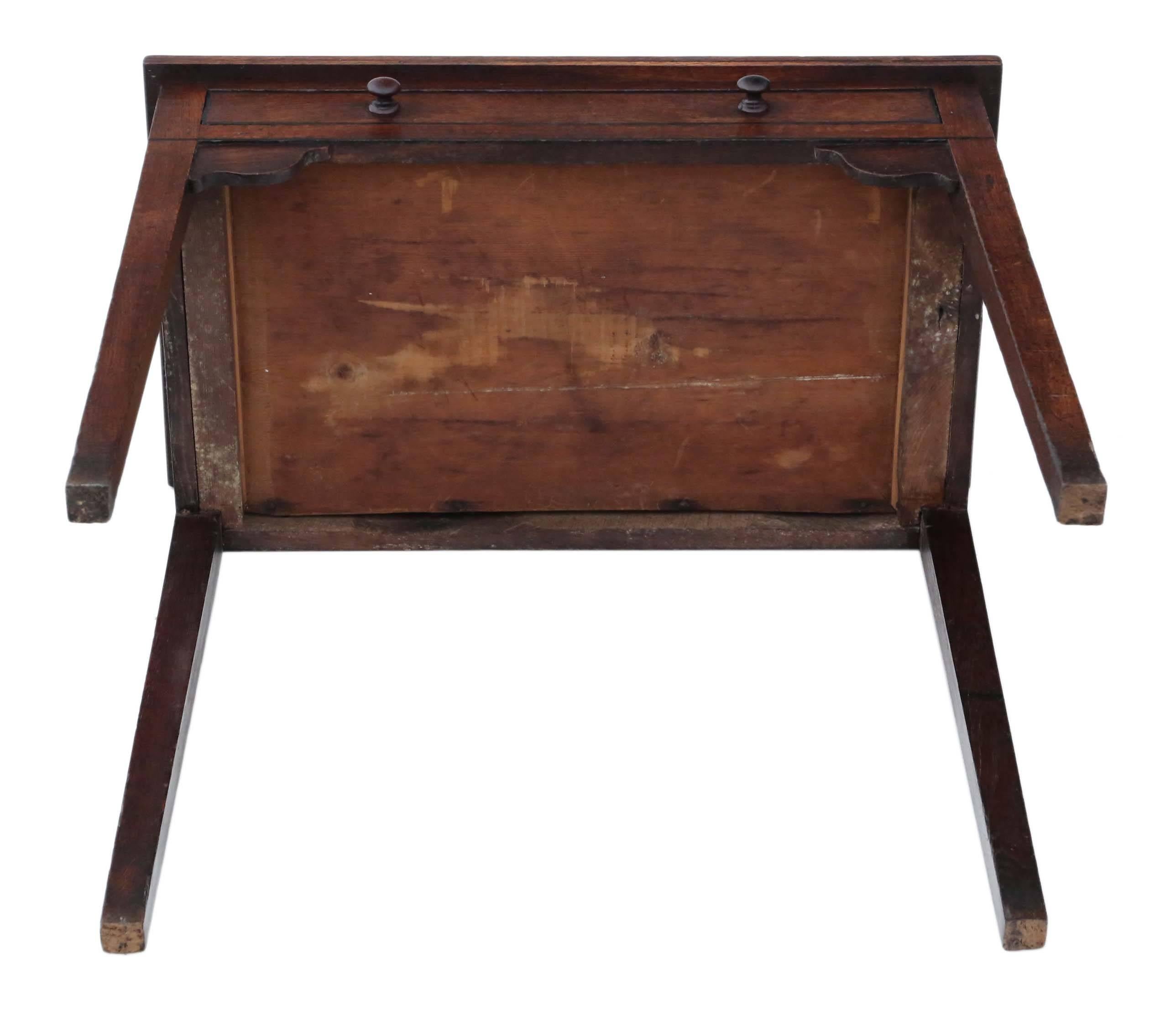 Antique Georgian Oak Desk Writing Side Table, circa 1800 For Sale 5