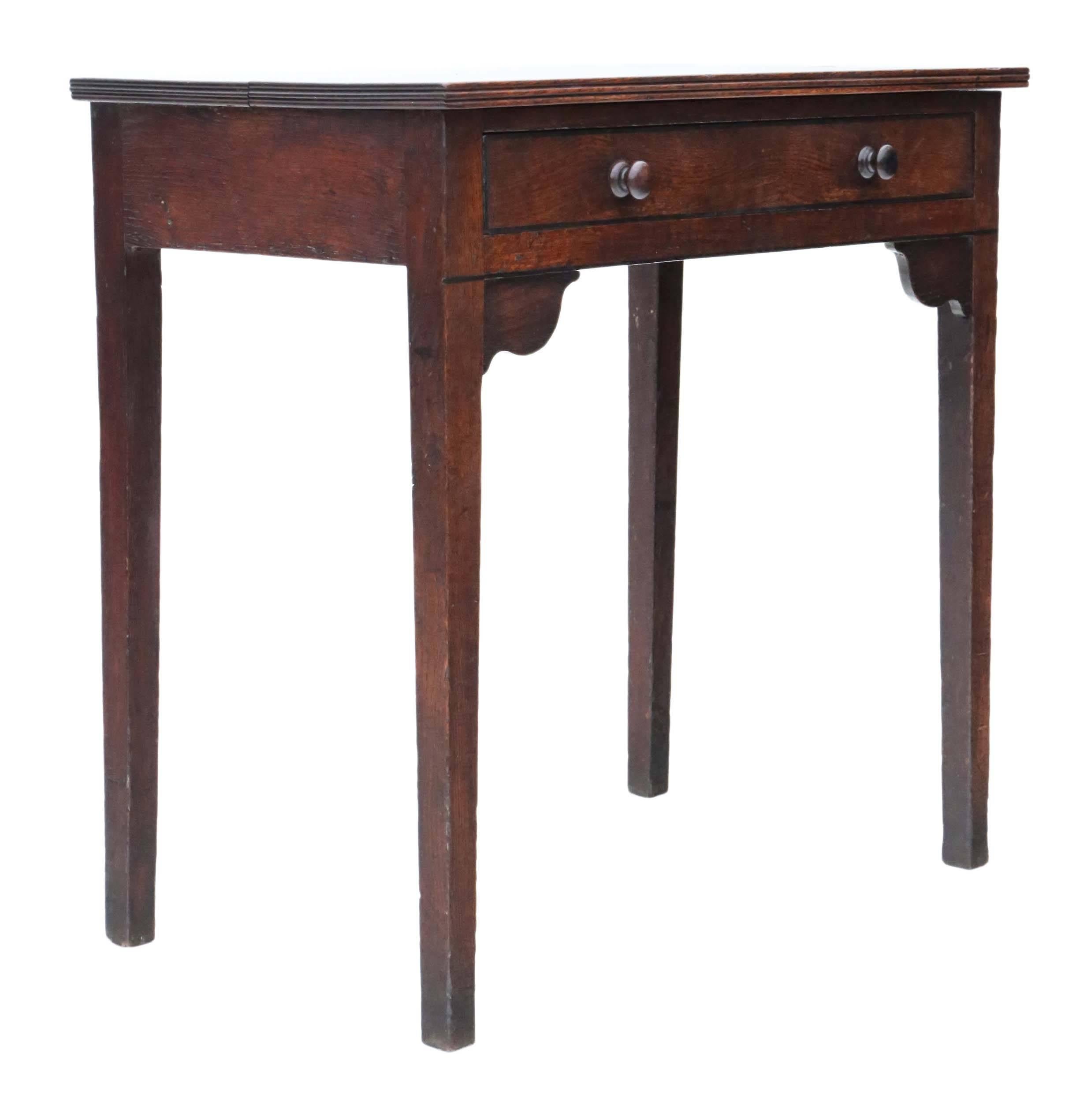 Antique Georgian Oak Desk Writing Side Table, circa 1800 For Sale 3