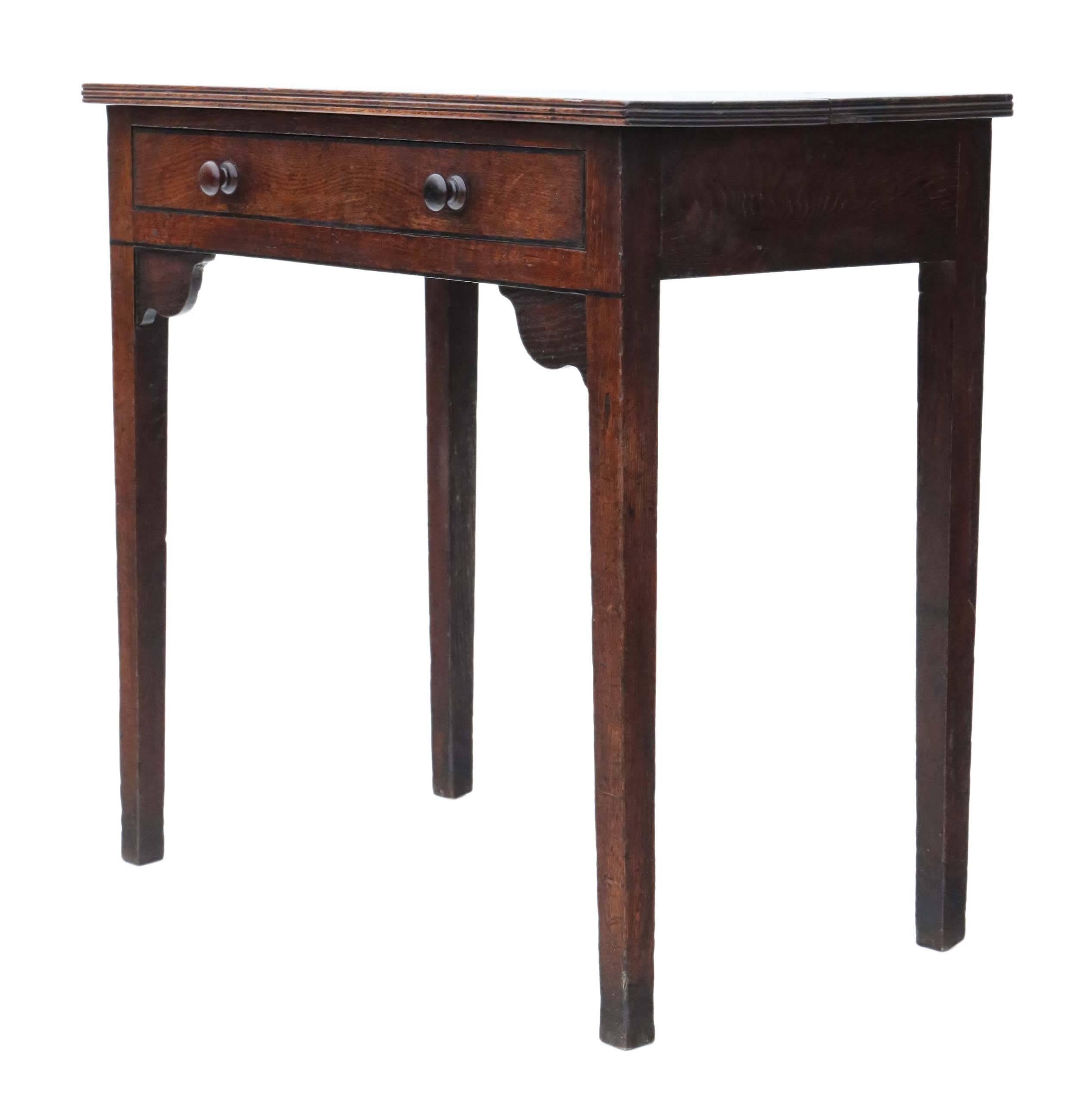 Antique Georgian Oak Desk Writing Side Table, circa 1800 For Sale 2