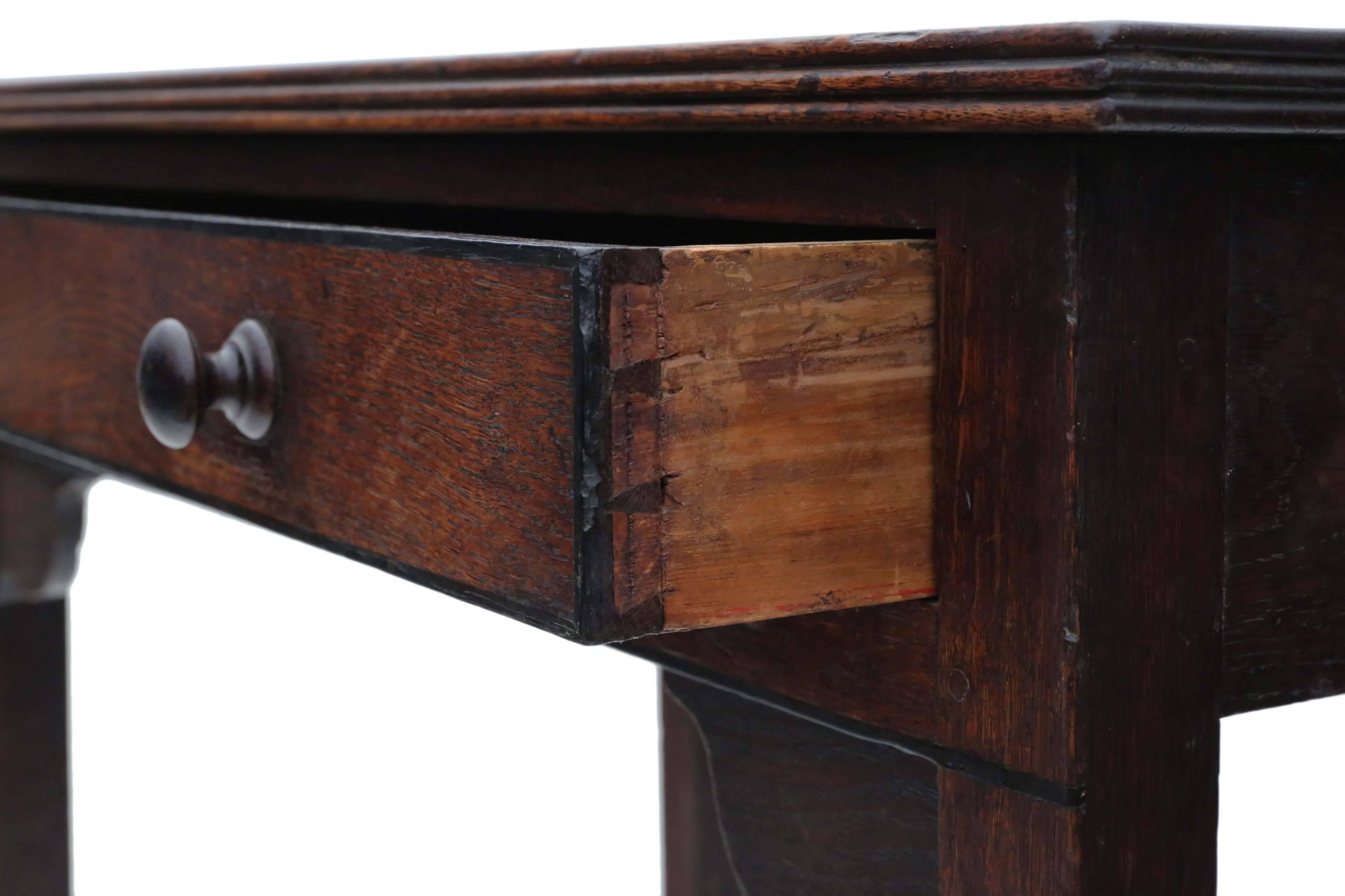 Antique Georgian Oak Desk Writing Side Table, circa 1800 For Sale 1