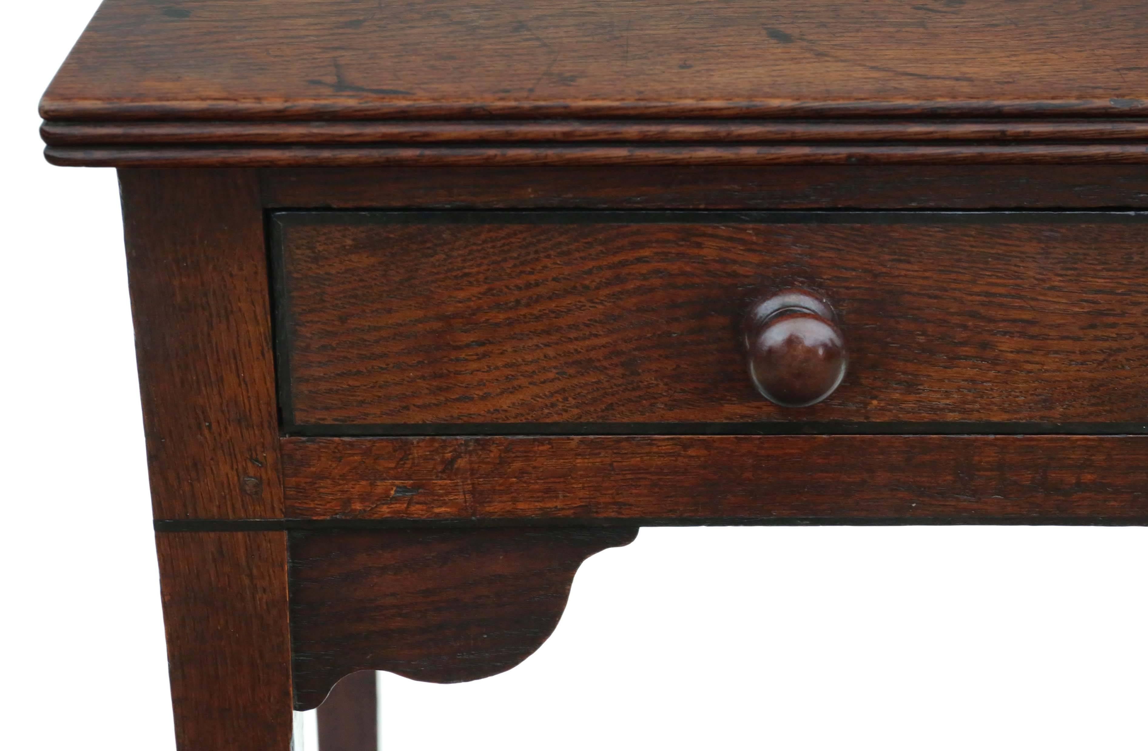 Early 19th Century Antique Georgian Oak Desk Writing Side Table, circa 1800 For Sale