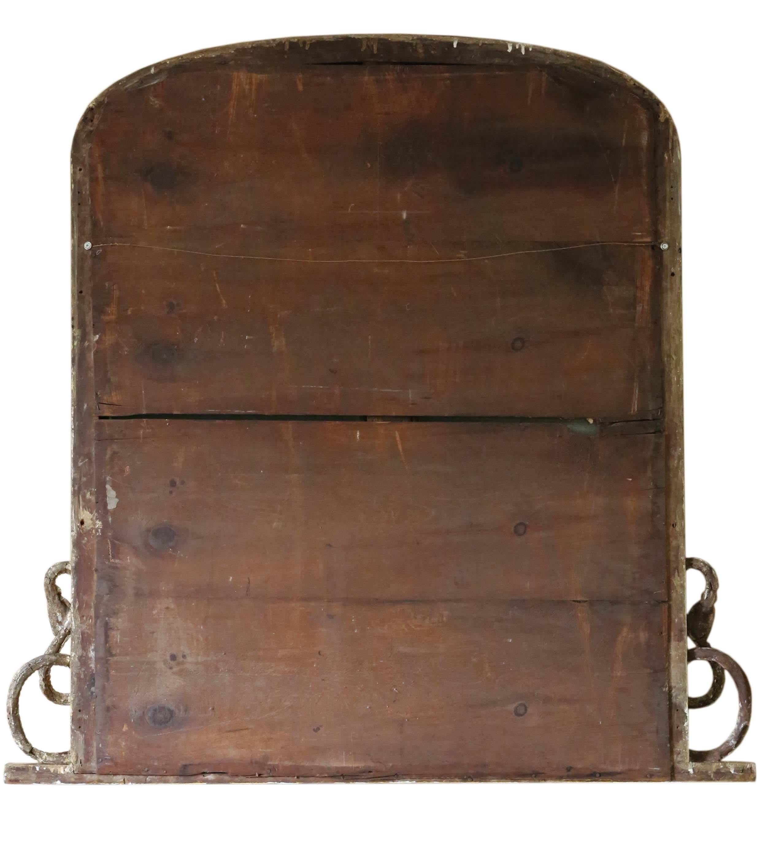 Antique Large Victorian Gilt Wall Mirror Overmantle, circa 1870 For Sale 4