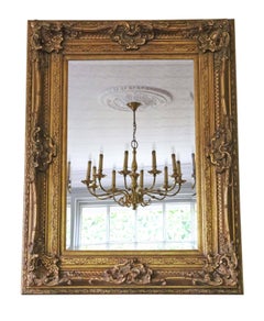 Antique Large Quality Victorian Style Reproduction Gilt Wall Mirror