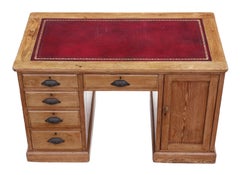 Antique Victorian Pine Twin Pedestal Desk or Writing Table, circa 1900