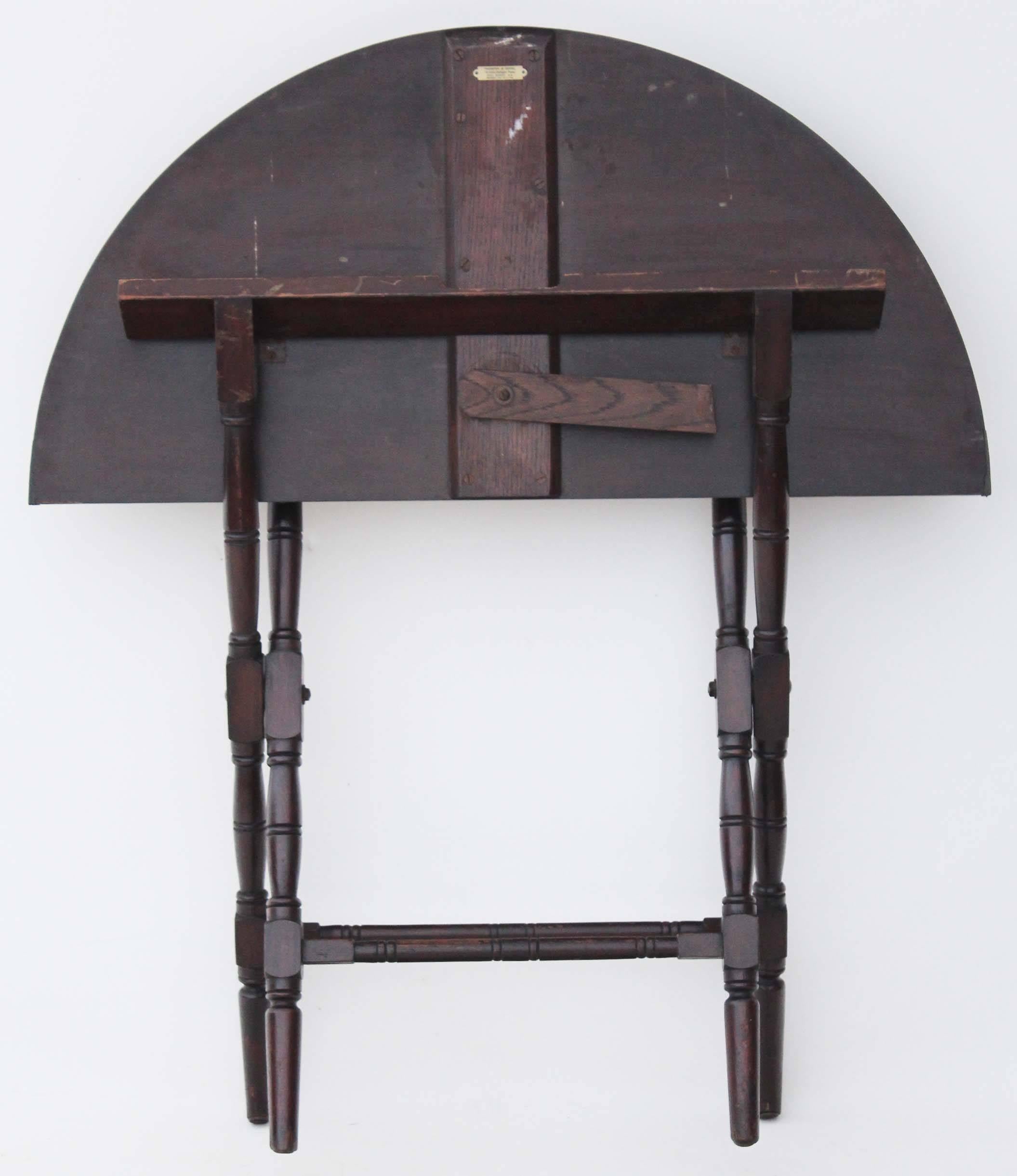 British Antique Victorian 19th Century Thornton and Herne Folding Coaching Table For Sale