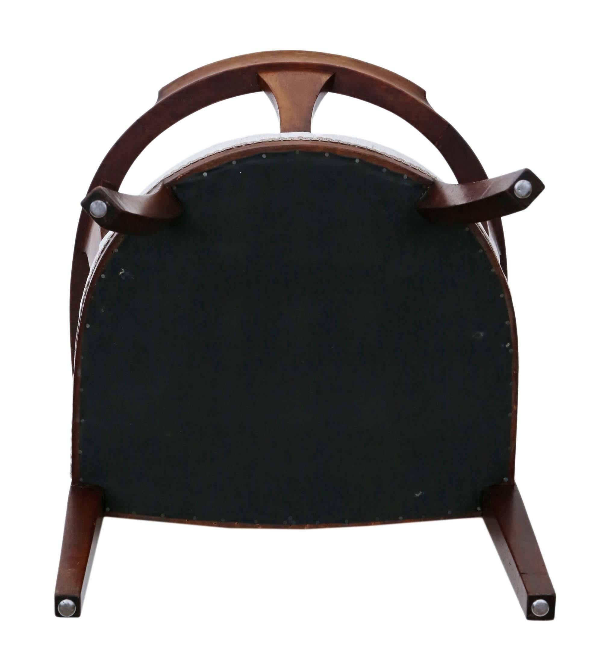 Antique Quality Edwardian Inlaid Mahogany Corner Arm Tub Chair 4