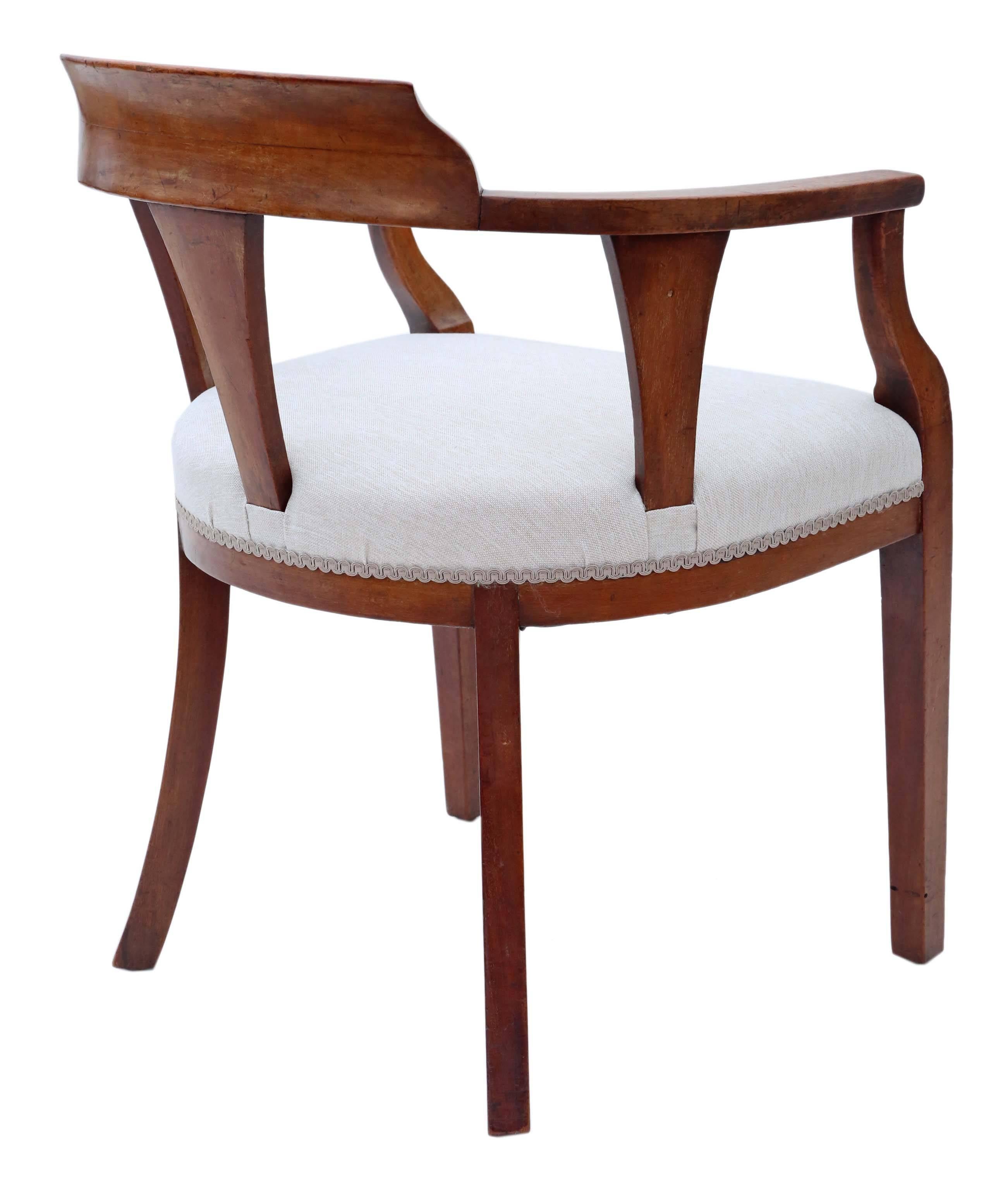 Antique Quality Edwardian Inlaid Mahogany Corner Arm Tub Chair In Good Condition In Wisbech, Walton Wisbech