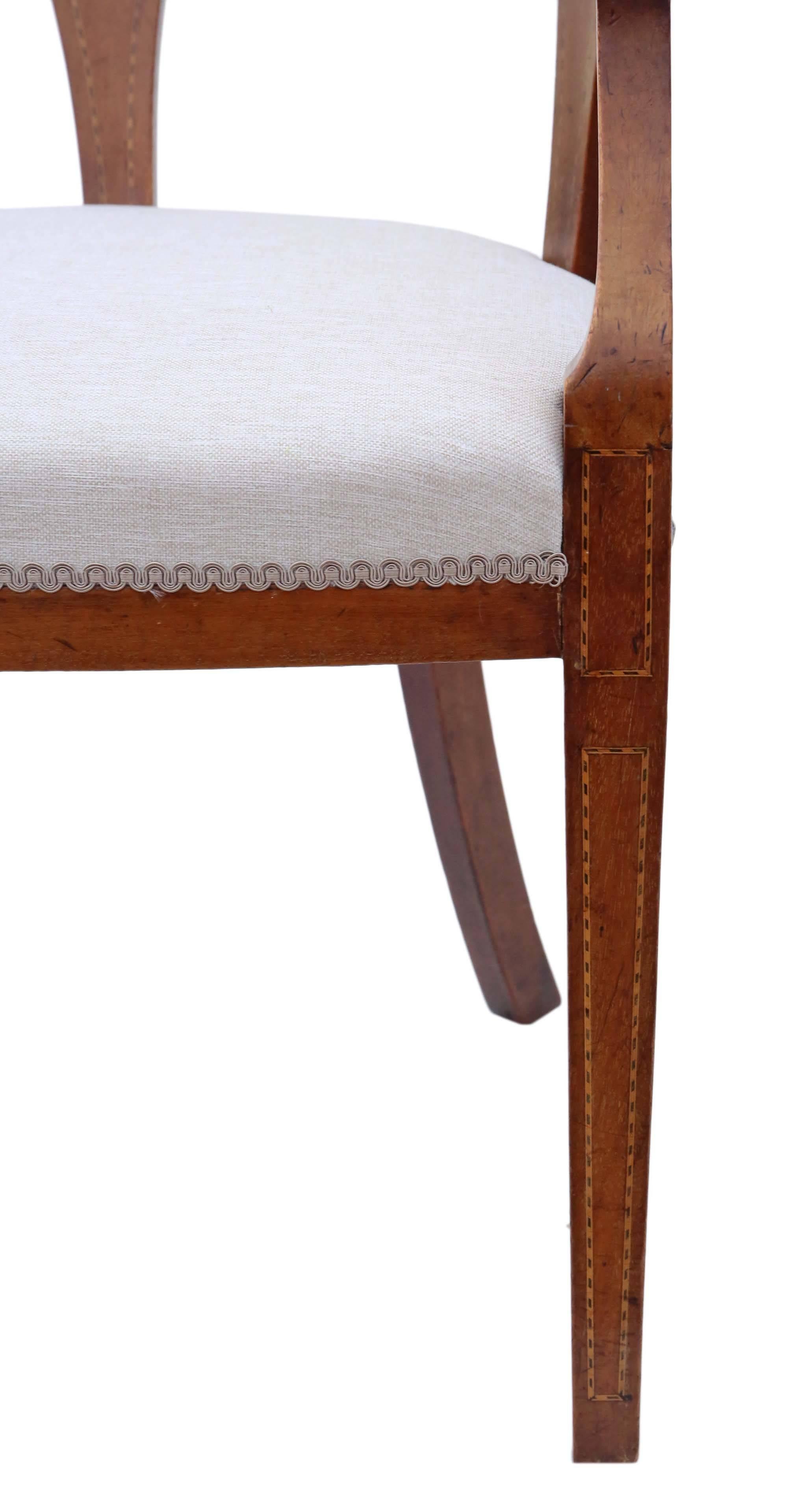 Antique Quality Edwardian Inlaid Mahogany Corner Arm Tub Chair 3