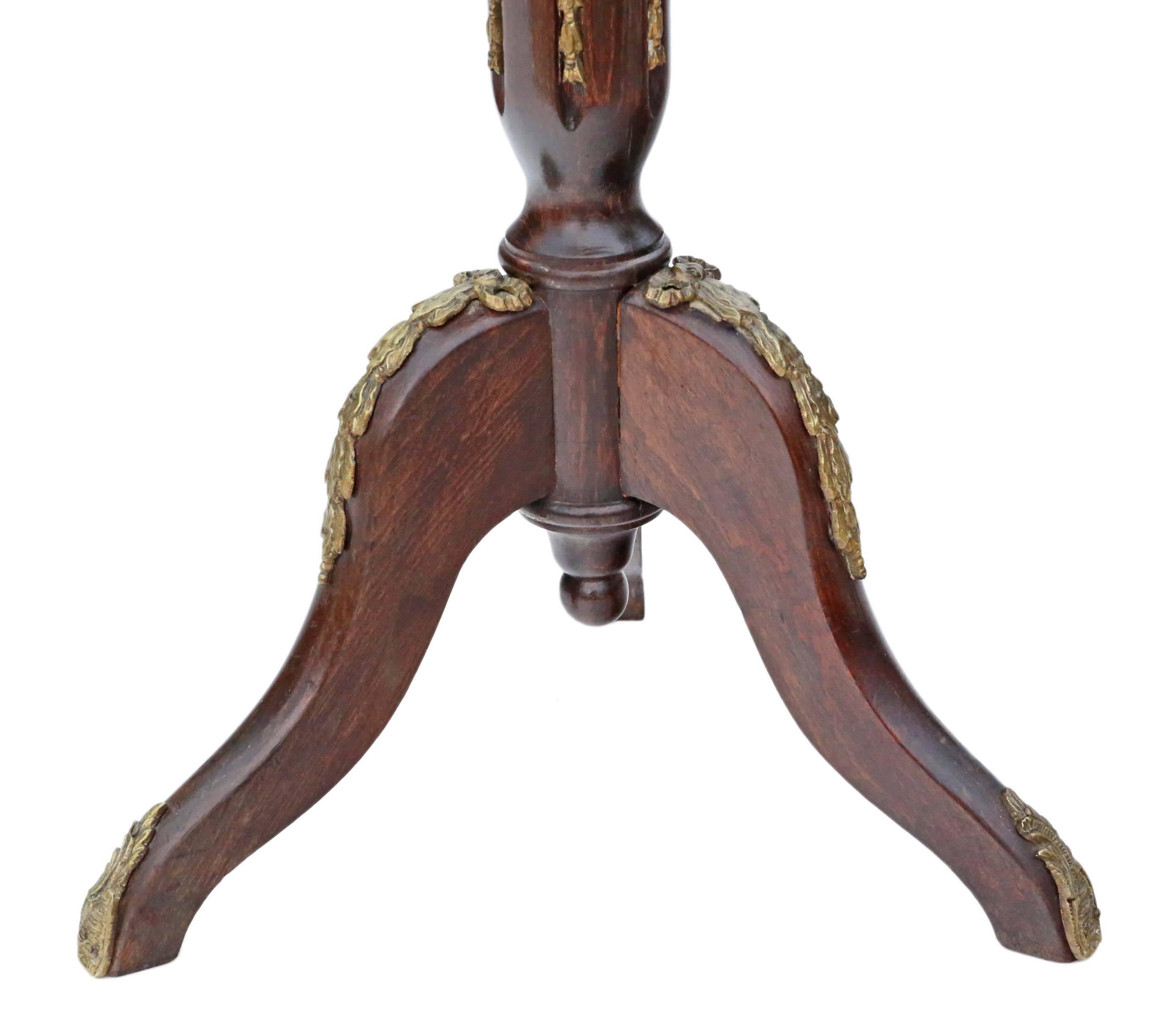 British Antique Pair of Georgian Regency Revival Beech and Marble Wine Tables Side For Sale