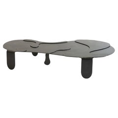 Coffee Table Unique Organic Black Modern/Contemporary Waxed Steel 