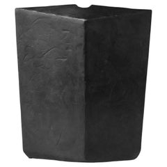 Geometric Vessel Sculpture Handmade Blackened and Waxed Iron