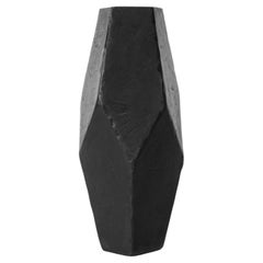 Geometric Vessel Sculpture Handmade Blackened and Waxed Iron