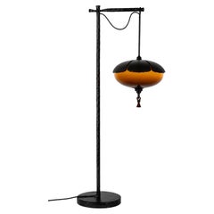 Lampada da terra Flora di J.M. Szymanski, vetro soffiato a mano e acciaio
