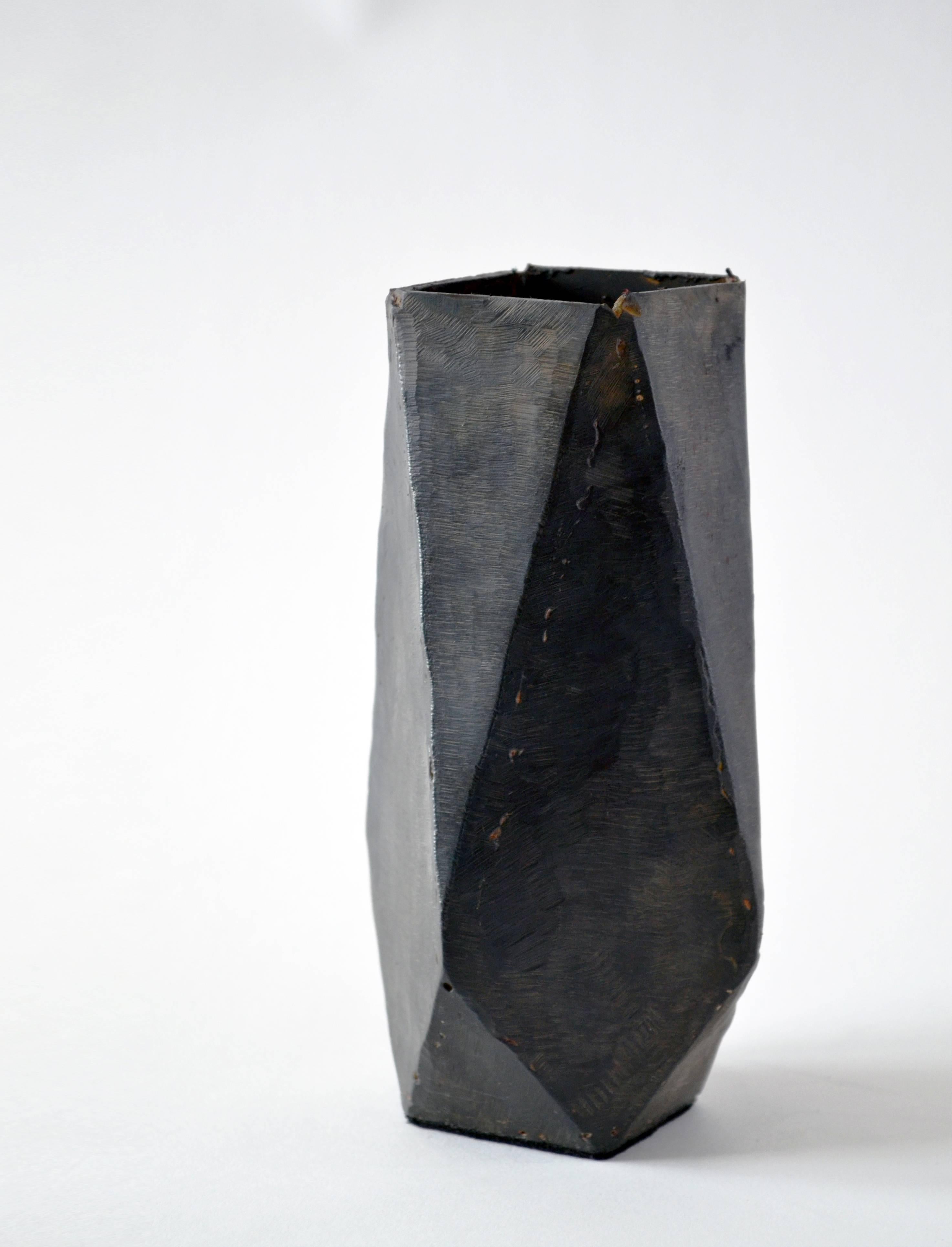 Carved Collection of Modern Geometric Vessels Handmade by J.M. Szymanski, made in NYC