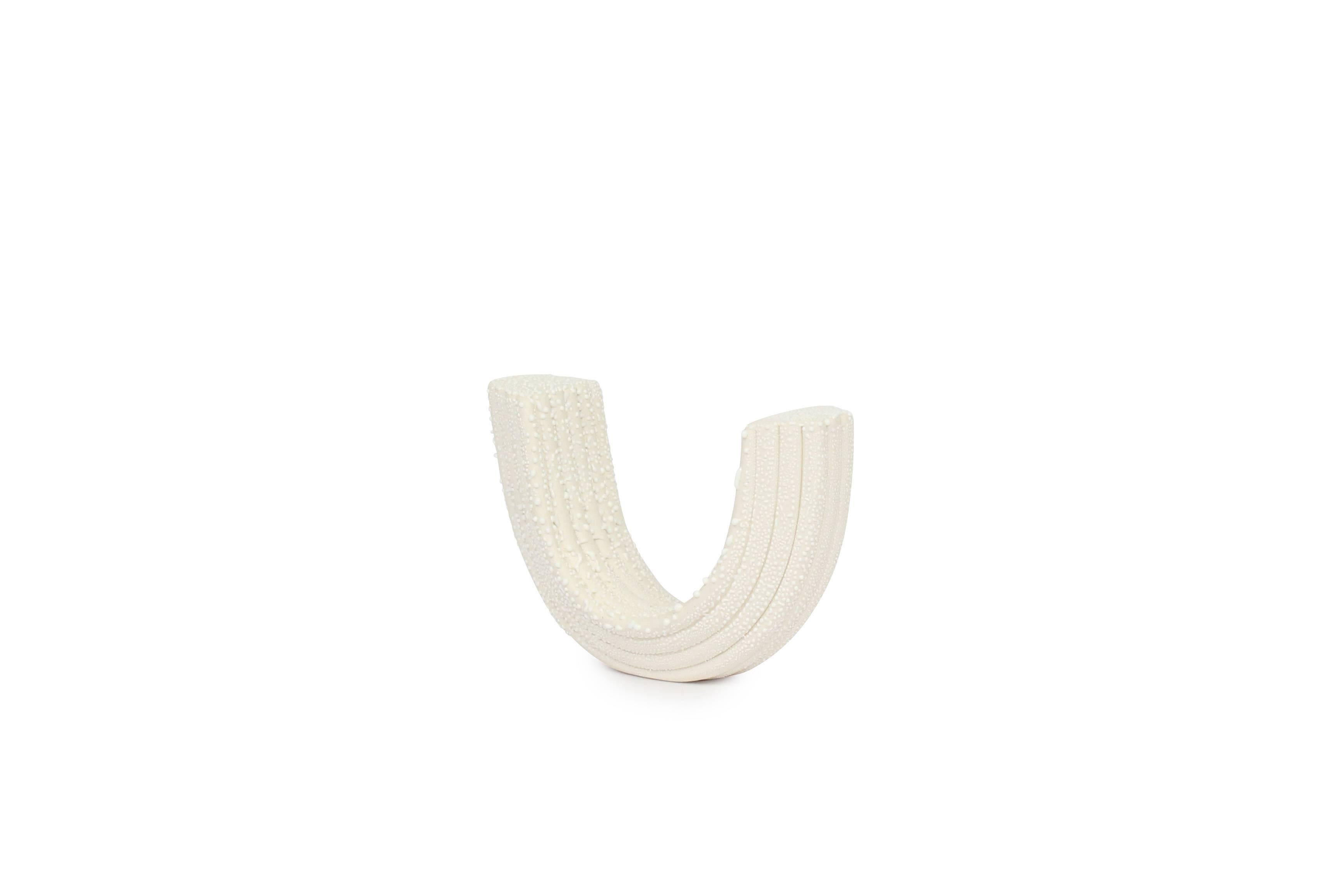 Modern Contemporary Handmade Arch Incense Holder Tabletop-White Dew Glaze