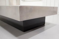 Black Glass and Chrome Coffee Table by Willy Rizzo, 1970s