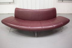 Rodolfo Dordoni for Moroso "Waiting" Sofa in Burgundy Leather
