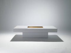 Willy Rizzo White Lacquer Coffee Table, 1970s