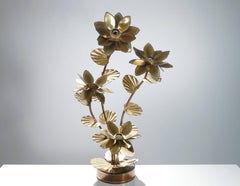 Maison Jansen Brass Flower Floor Lamp, 1970s