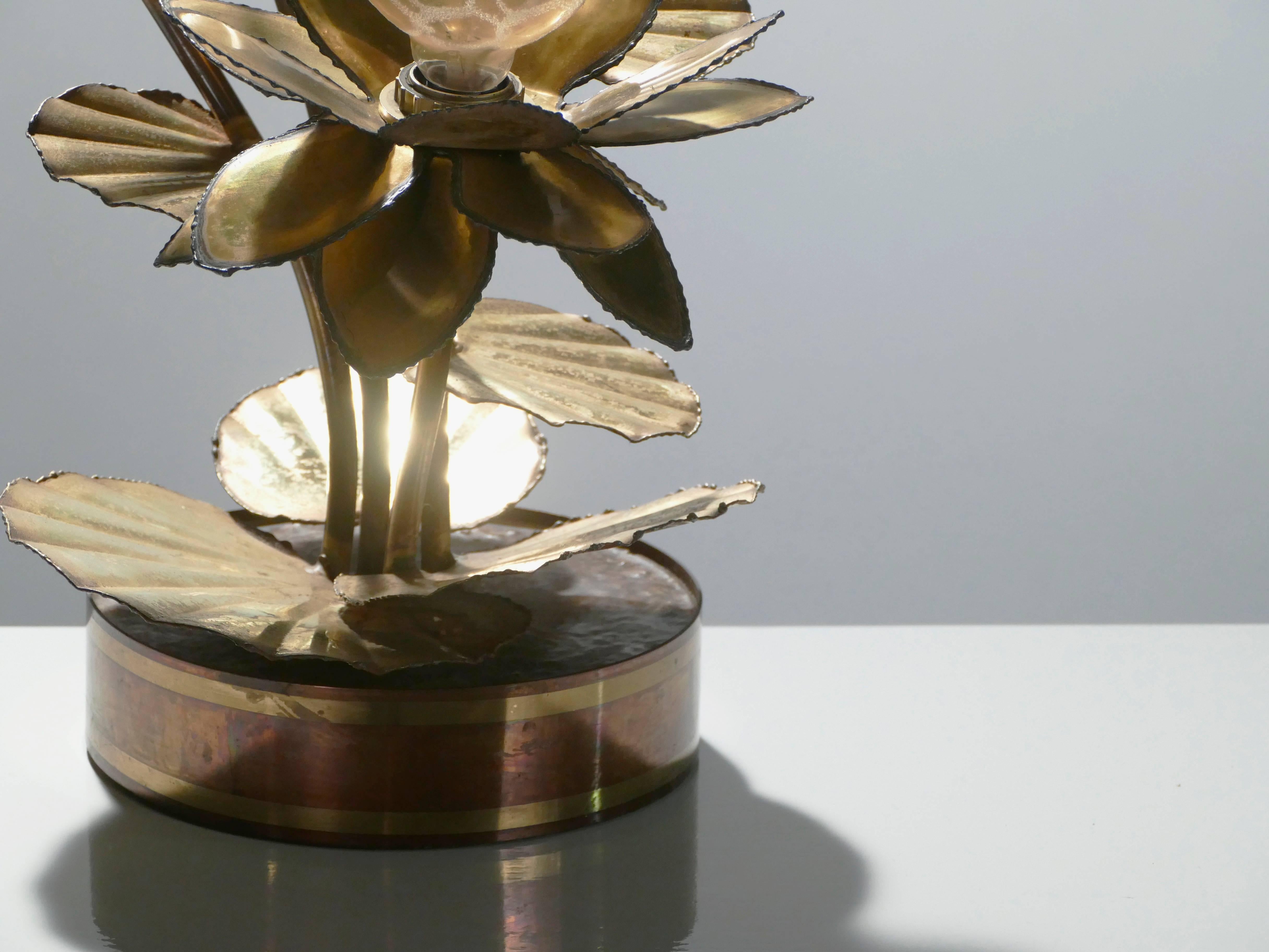 Maison Jansen Brass Flower Floor Lamp, 1970s 3