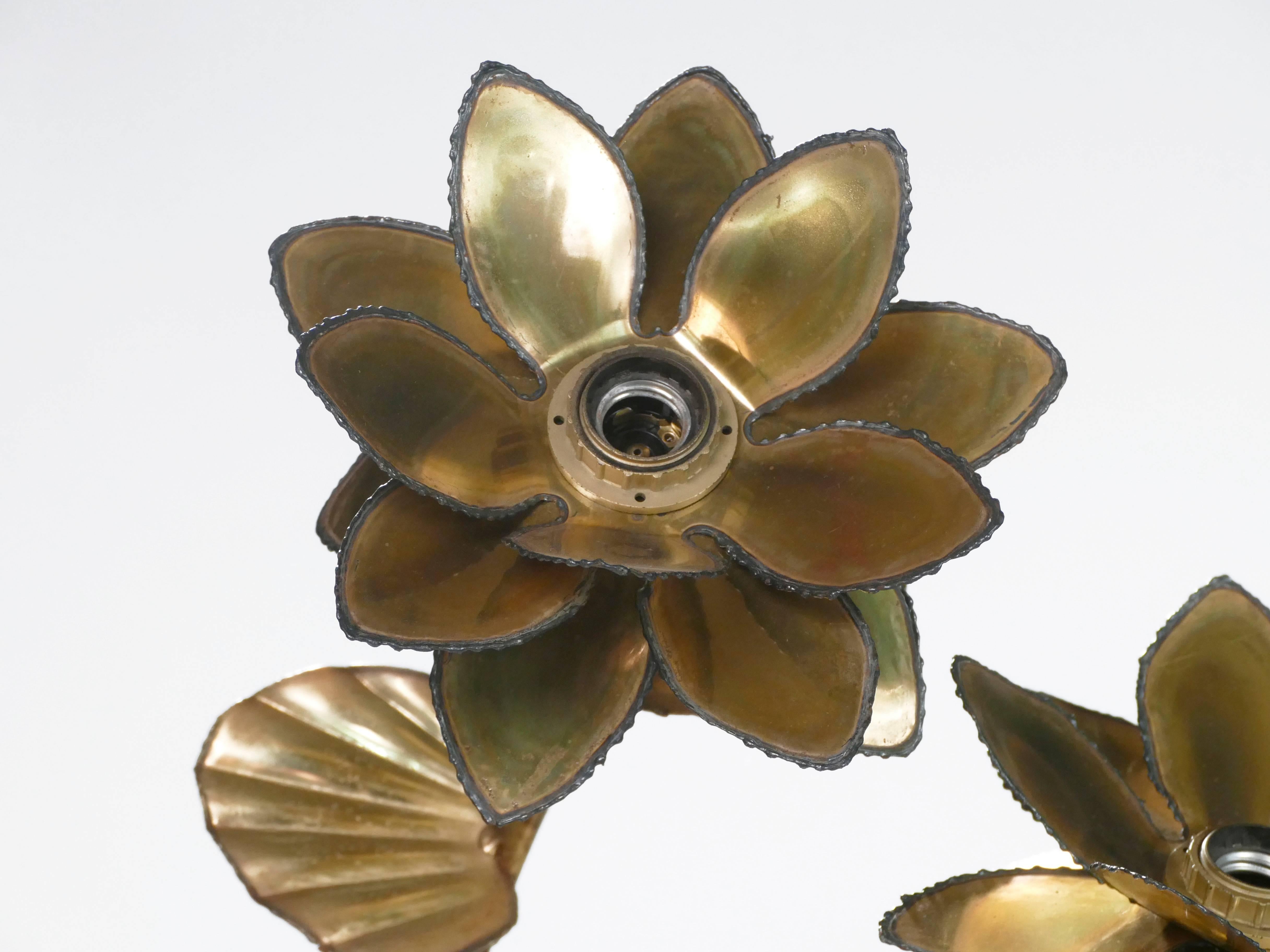 Maison Jansen Brass Flower Floor Lamp, 1970s 1