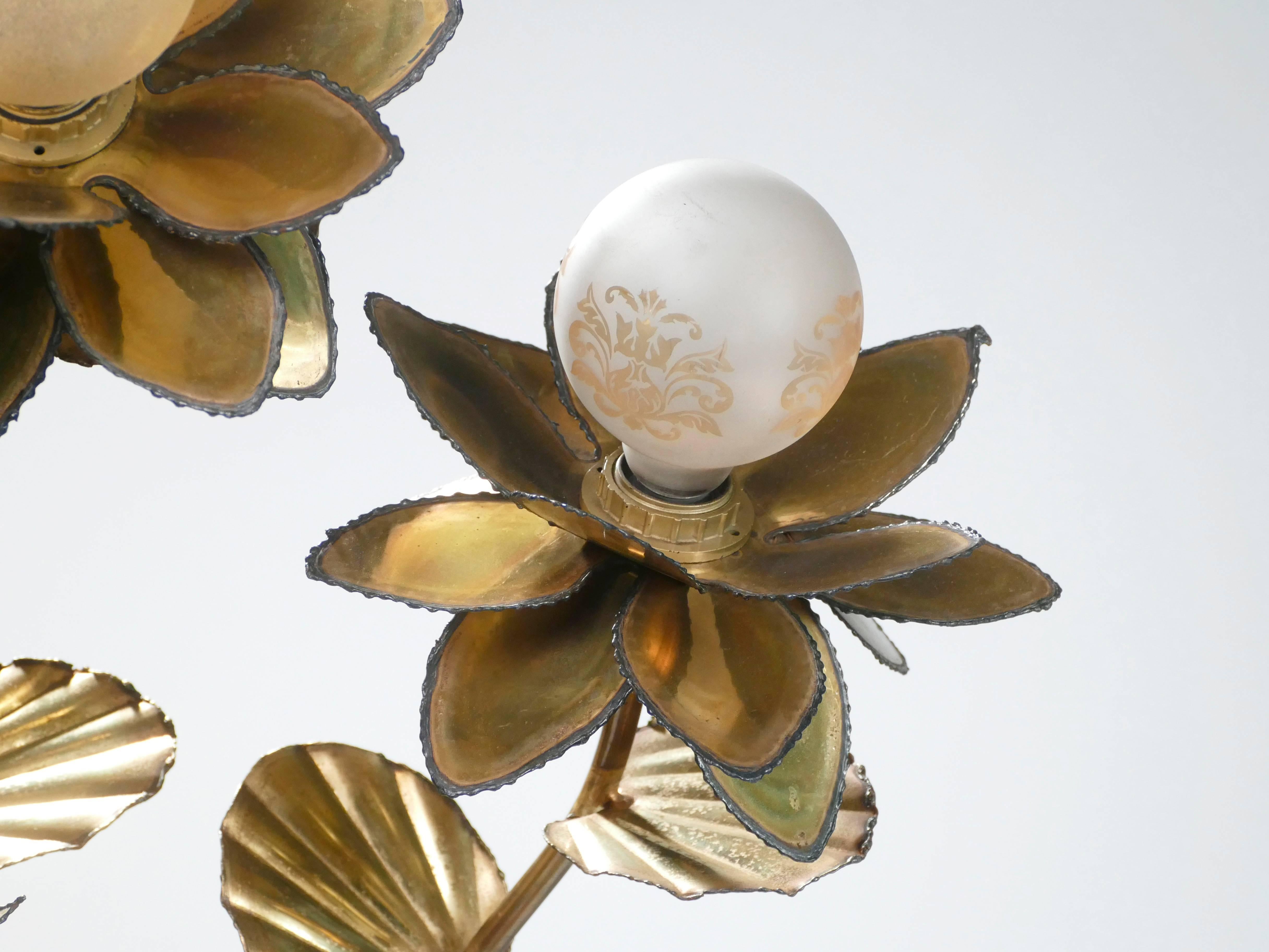 Maison Jansen Brass Flower Floor Lamp, 1970s 2