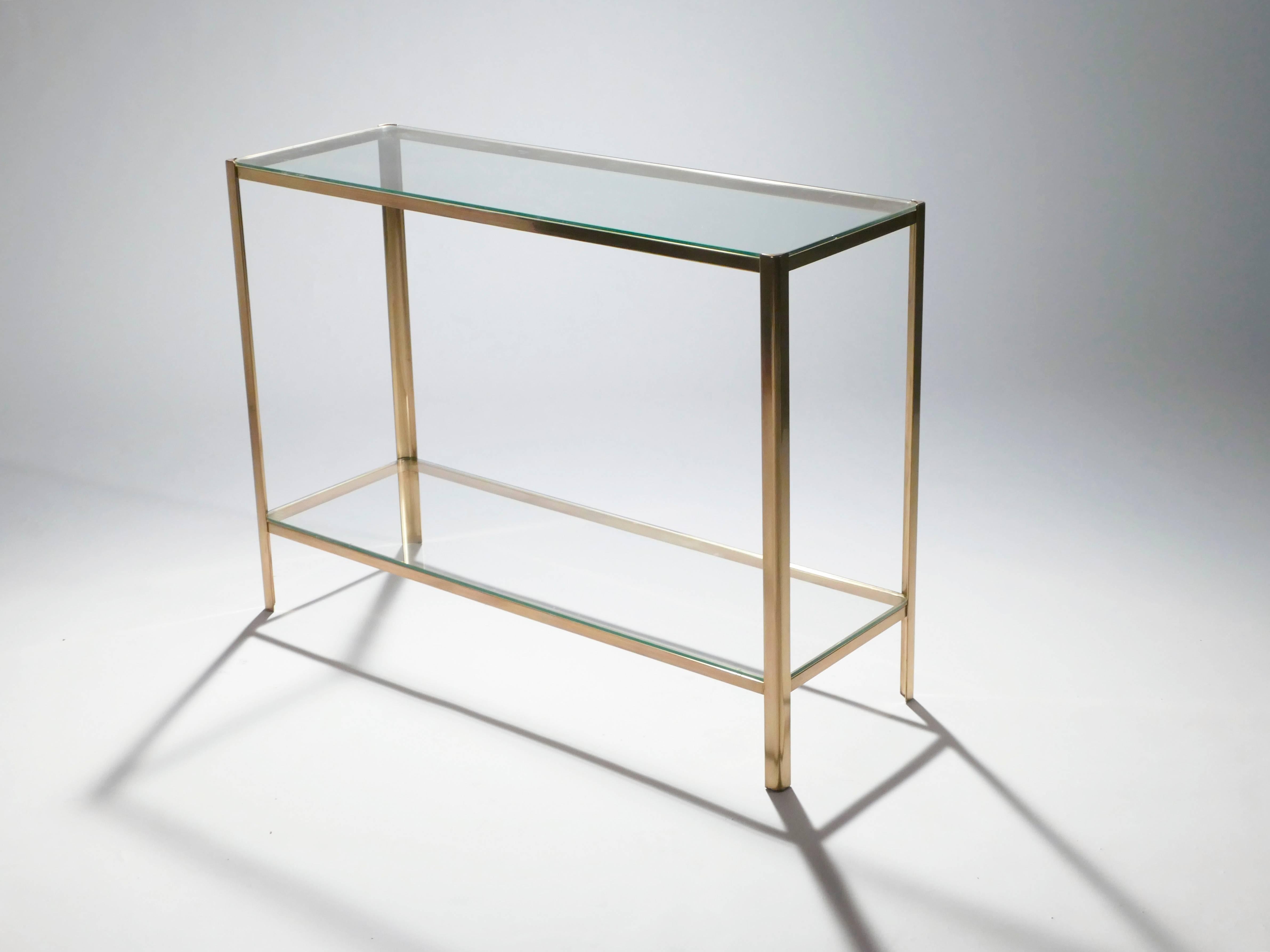 French Bronze Console Table by Jacques Quinet for Broncz, 1960s