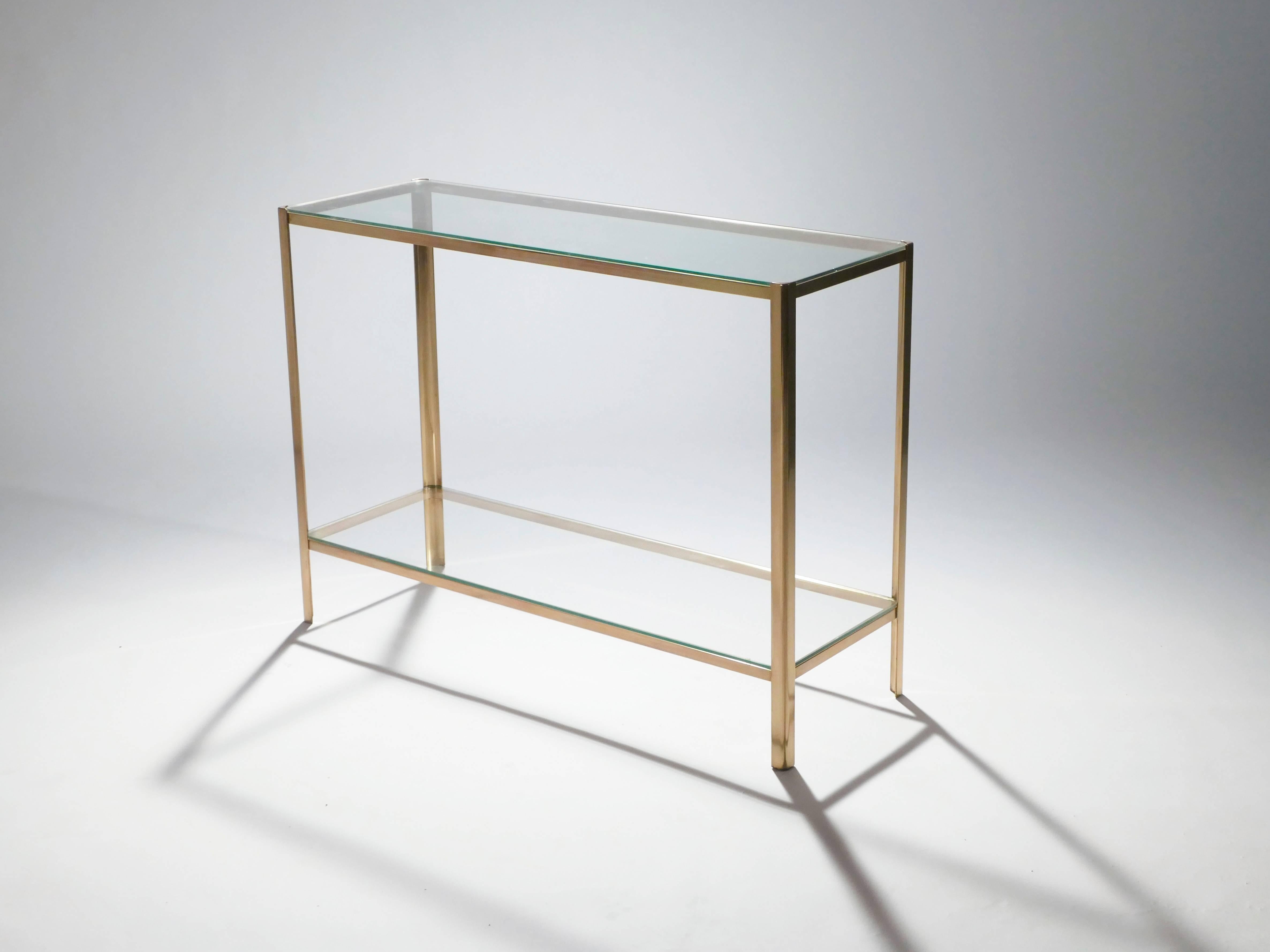 Mid-20th Century Bronze Console Table by Jacques Quinet for Broncz, 1960s