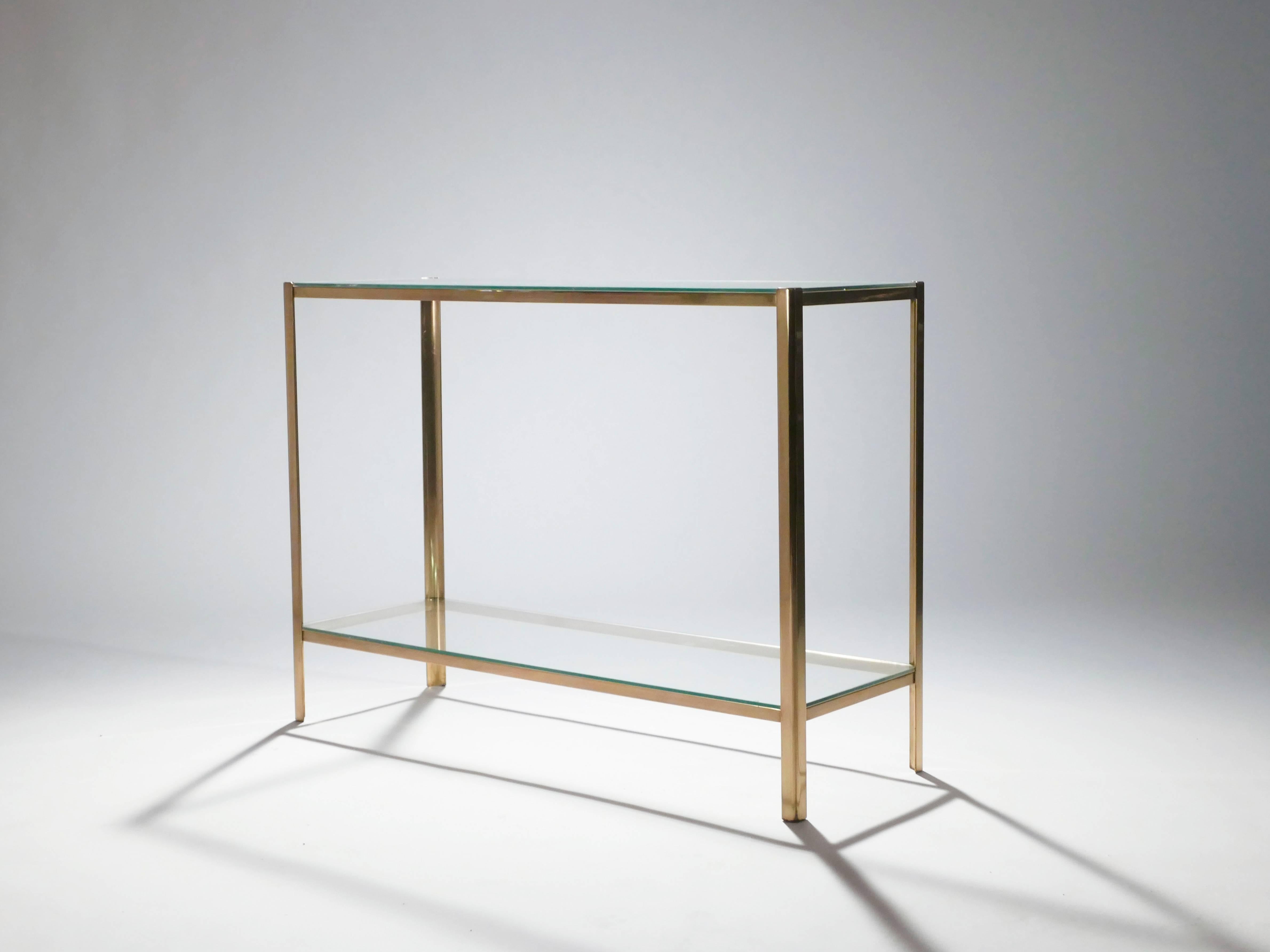 Neoclassical Bronze Console Table by Jacques Quinet for Broncz, 1960s