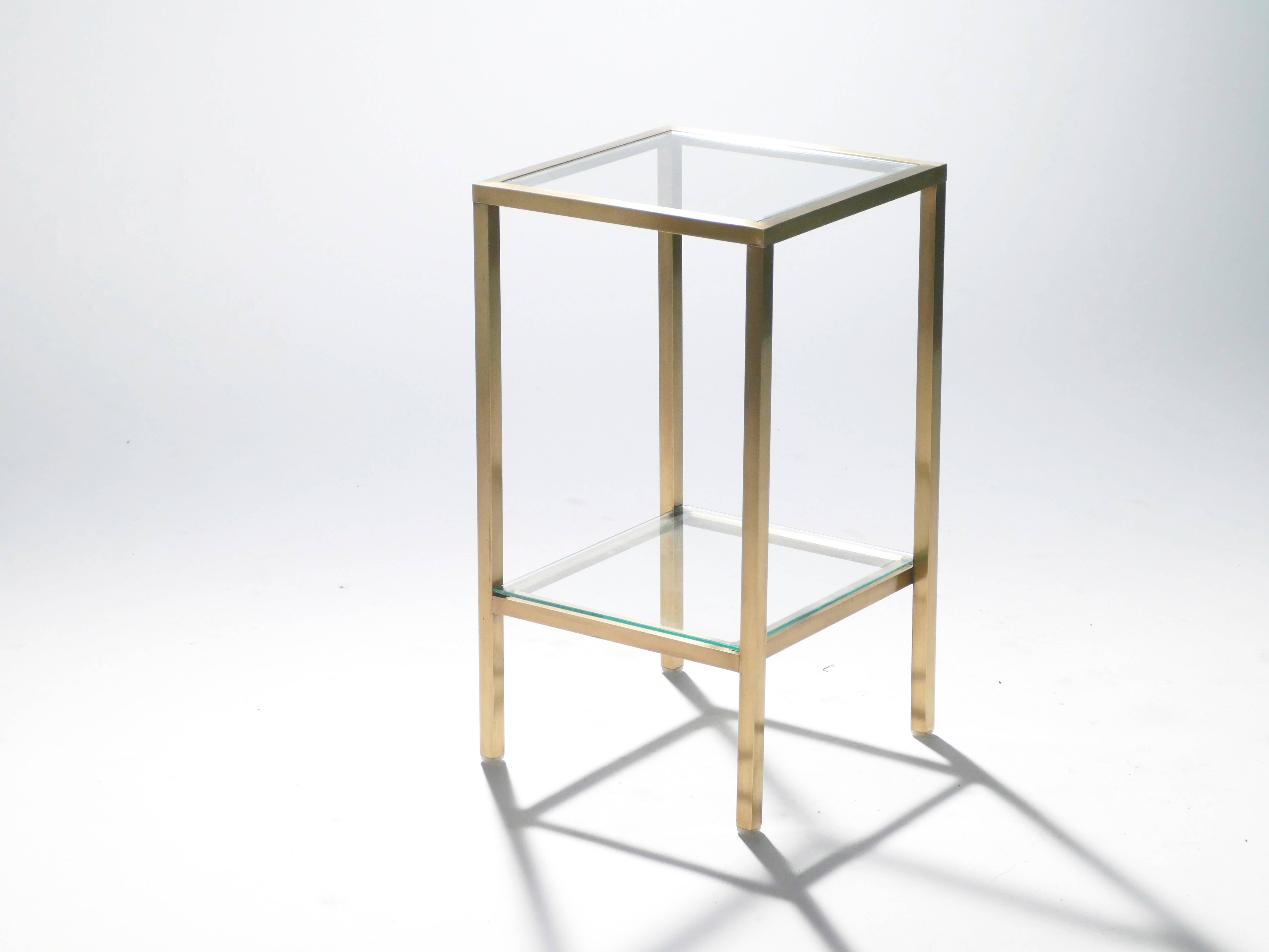 Pair of Brass Side Tables, 1970s In Excellent Condition In Paris, IDF