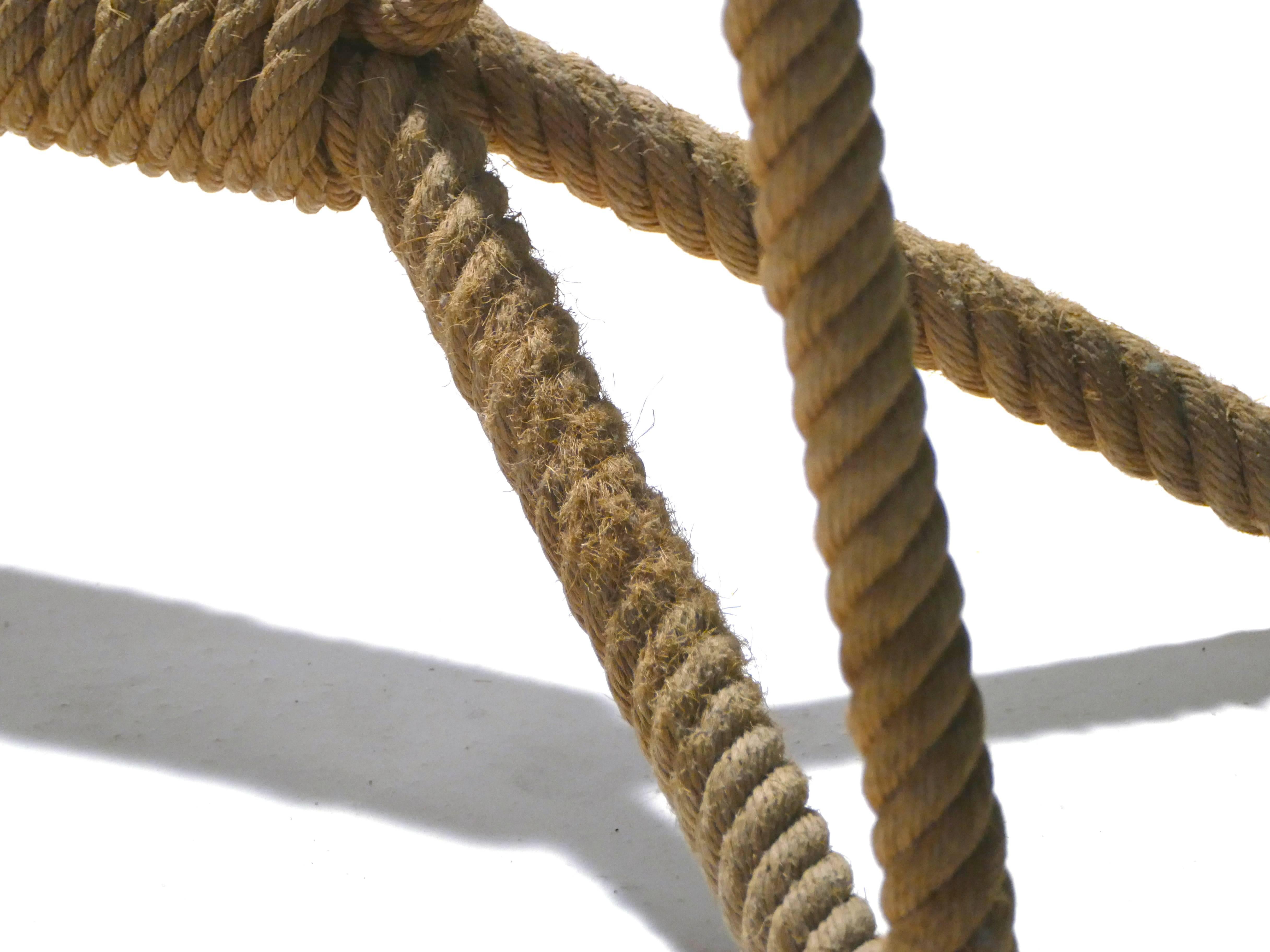 Audoux Minet Rope and Glass Coffee Table, 1960s 2