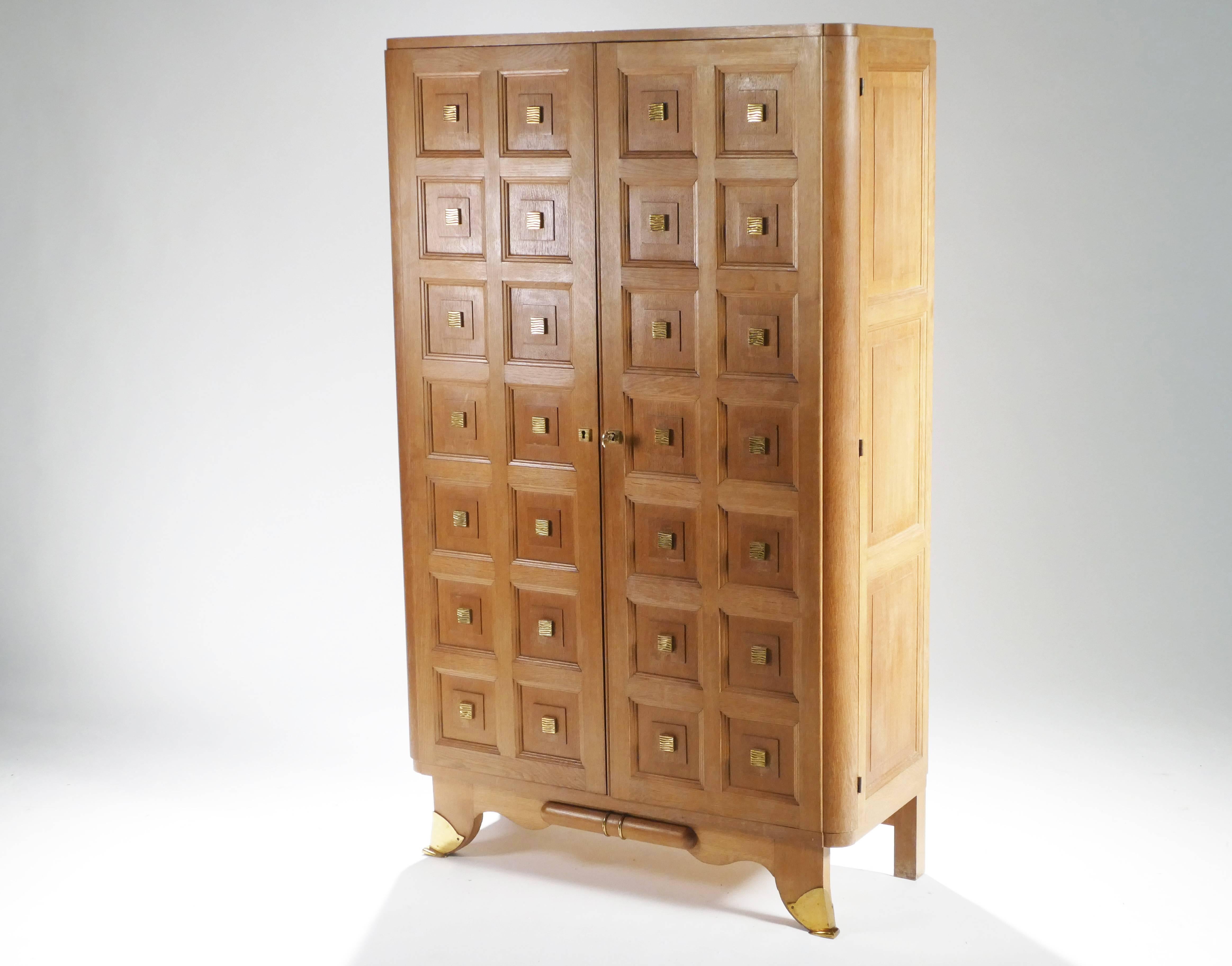 Marquetry French Art Deco Cabinet, 1940s