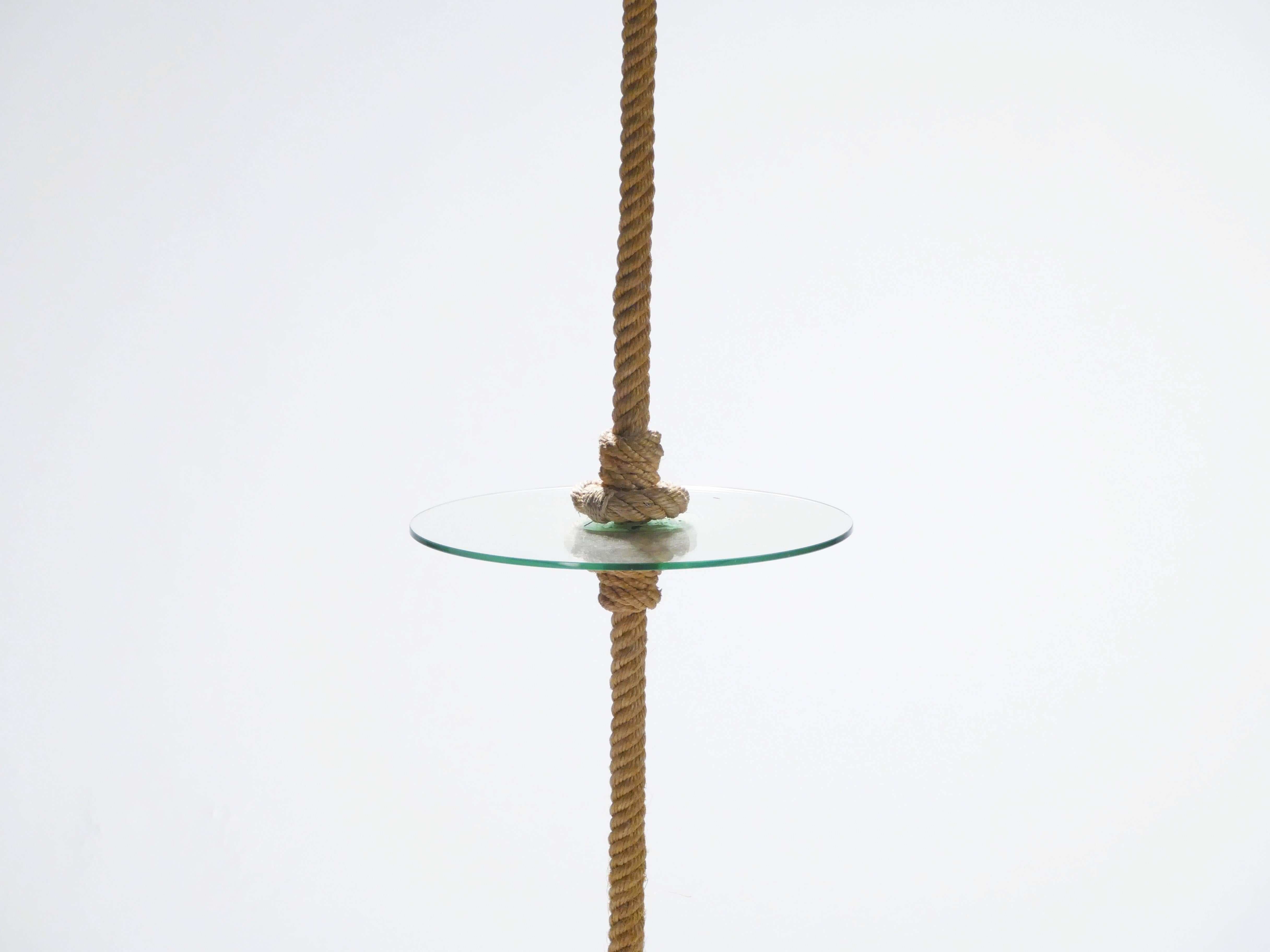 Mid-Century Modern Audoux Minet Rope Floor Lamp, 1960s