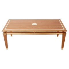 Tommaso Barbi cerused oak and brass dining table 1970s