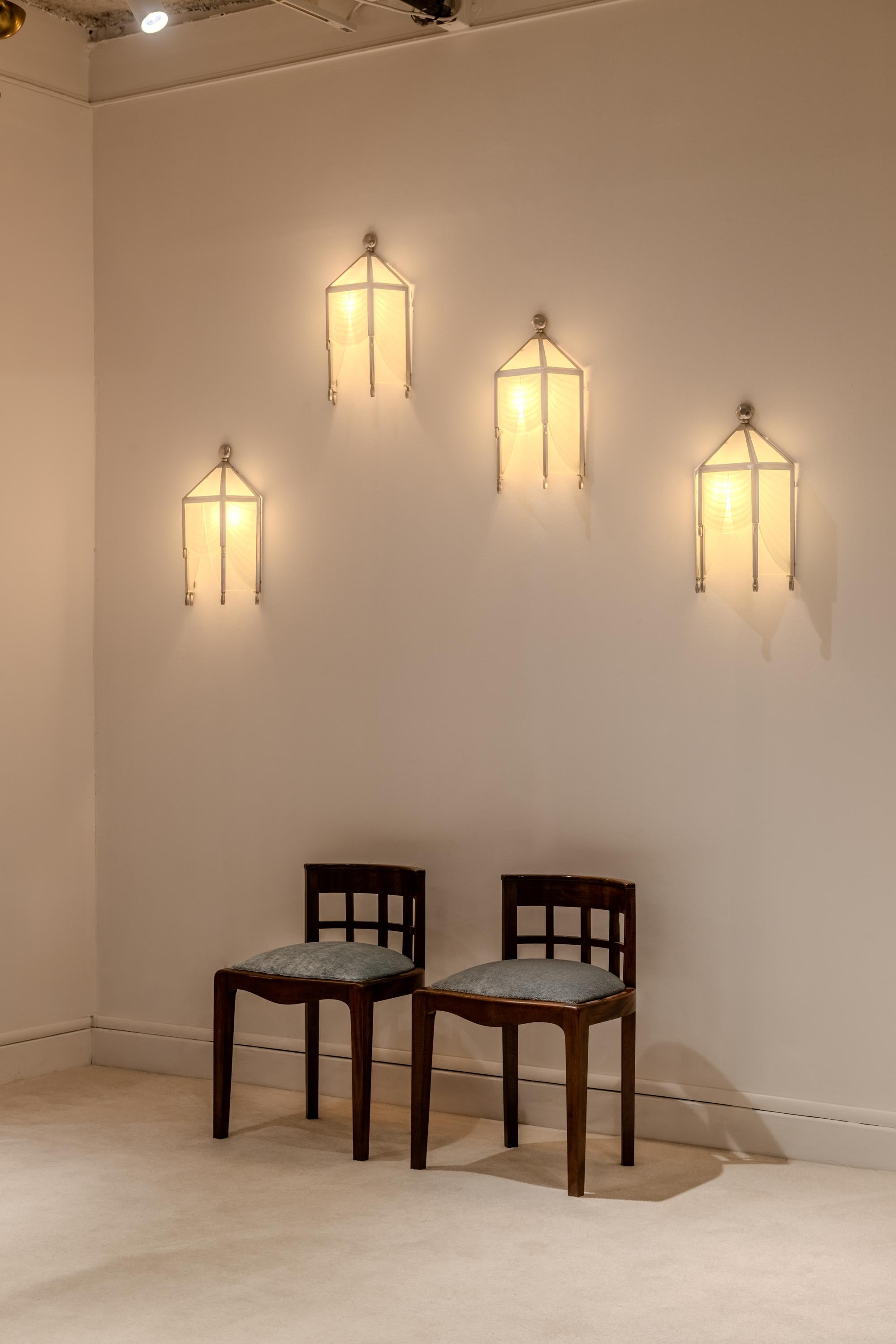 Ensemble de quatre appliques originales en verre taillé de Jean Perzel, années 1930 en vente 6