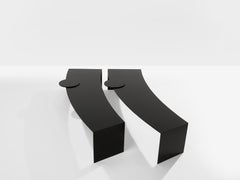 Gilles Derain pair of metal coffee tables Lumen edition 1986