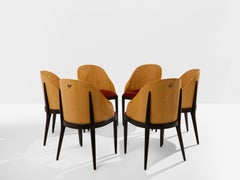 Garouste & Bonetti Concerto chairs sycamore bronze alpaca velvet 1990