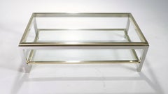 "Flaminia" Willy Rizzo Signed Two-Tier Coffee Table, 1970s