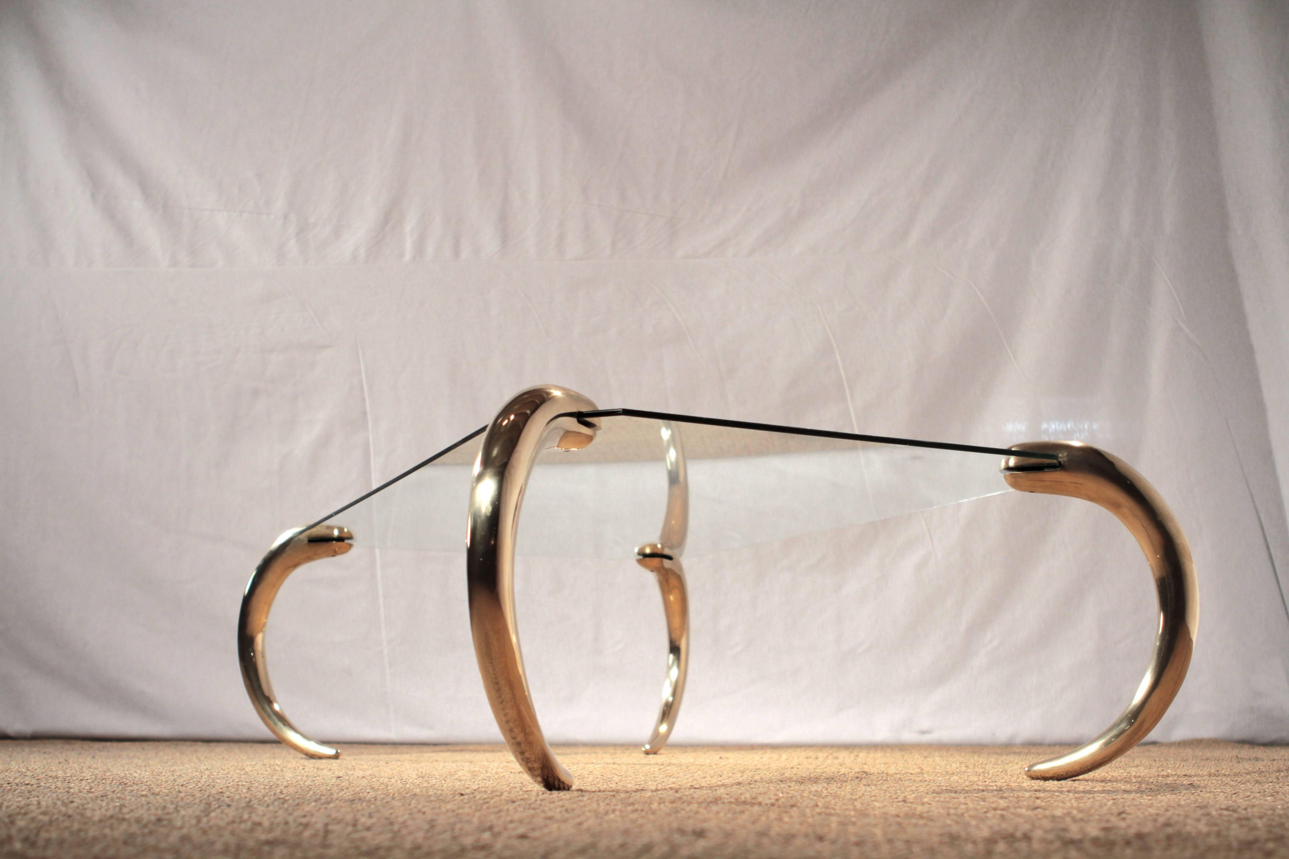 Brass Chic Coffee Table from Maison Jansen, 1970s
