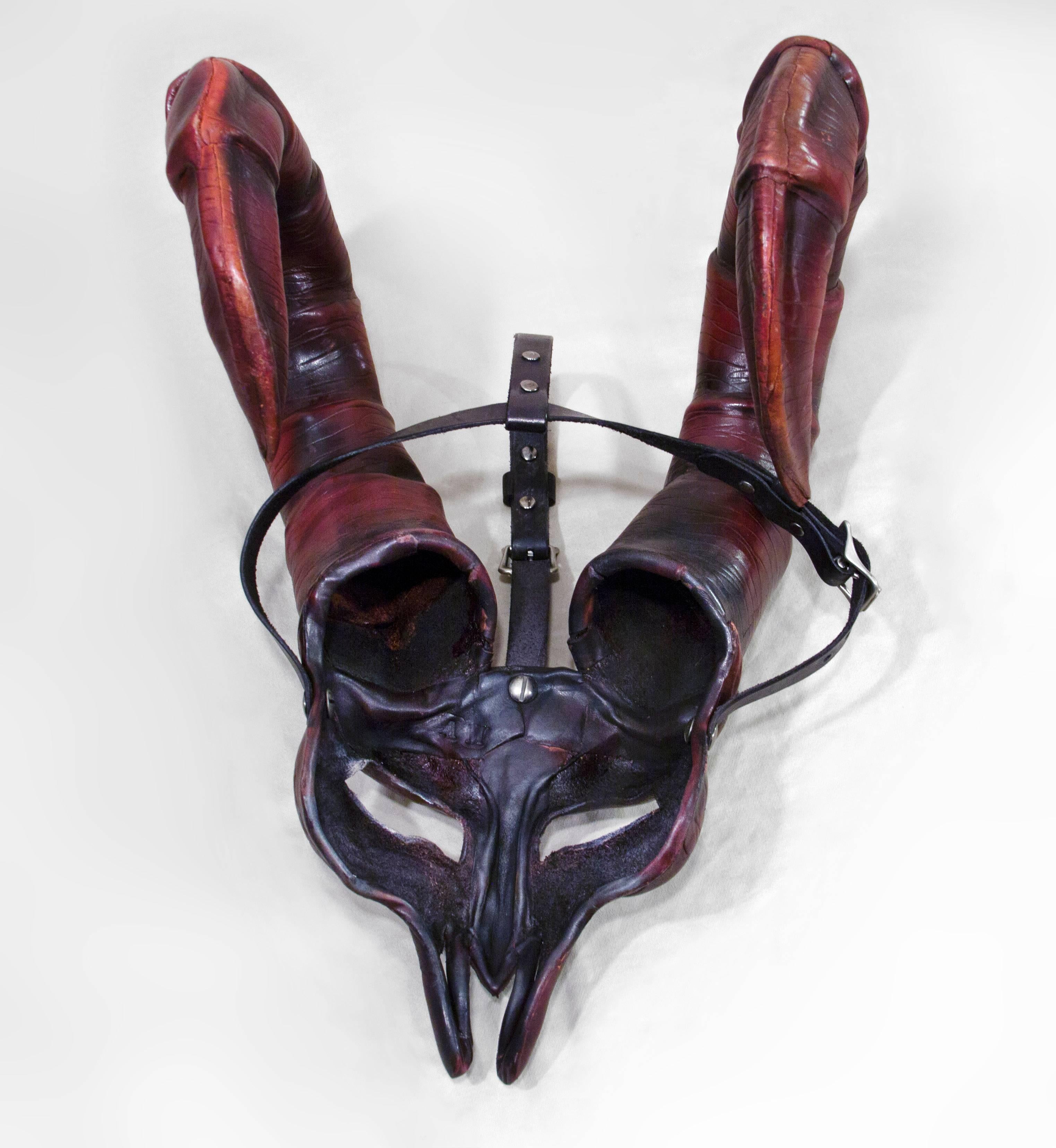 Hand-Crafted Horned Leather Mask