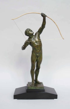Art deco bronze, the Archer, by Demanet Victor 'Givet, 1895-Ixelles, 1964'