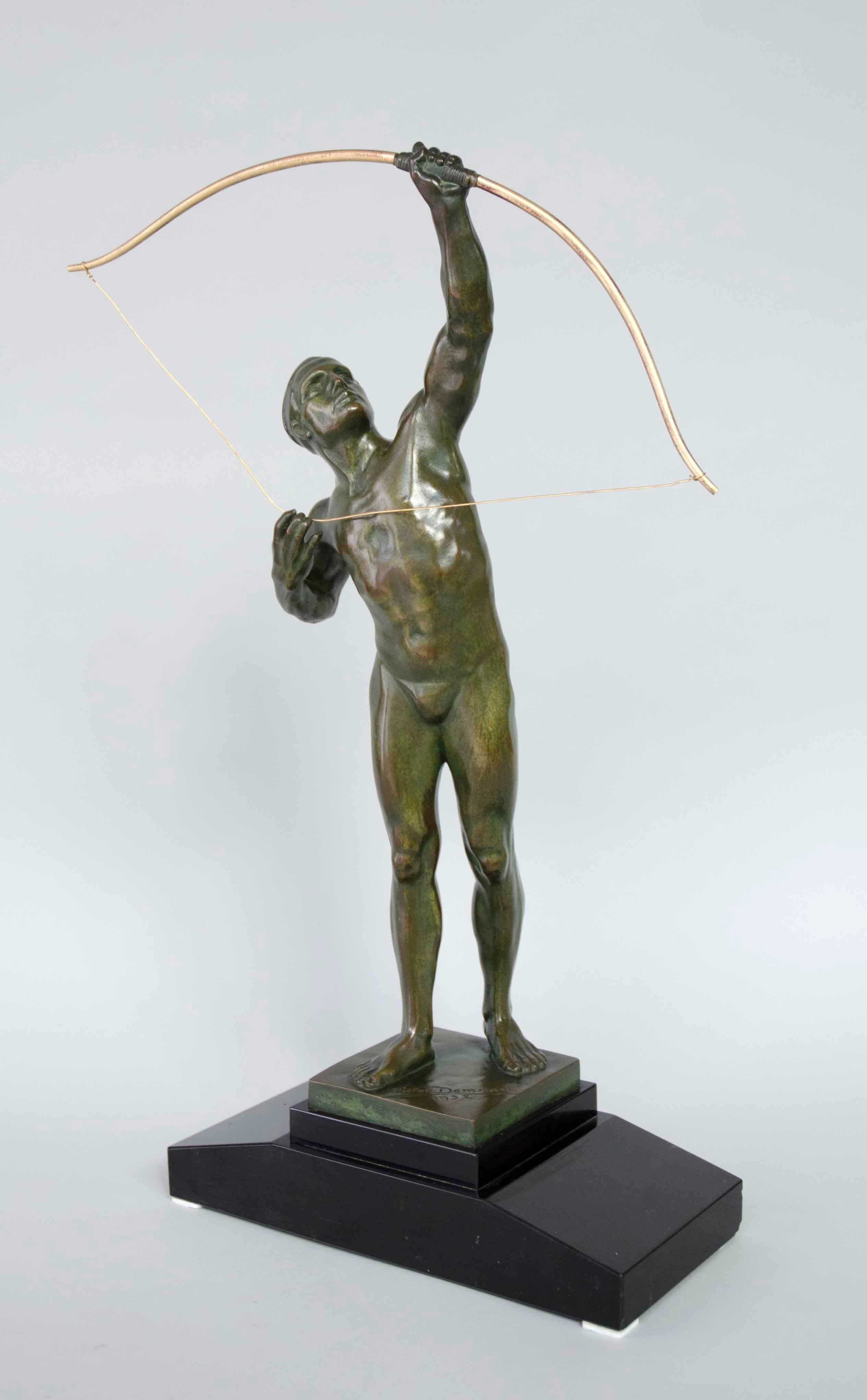 Art Deco Art deco bronze, the Archer, by Demanet Victor 'Givet, 1895-Ixelles, 1964' For Sale